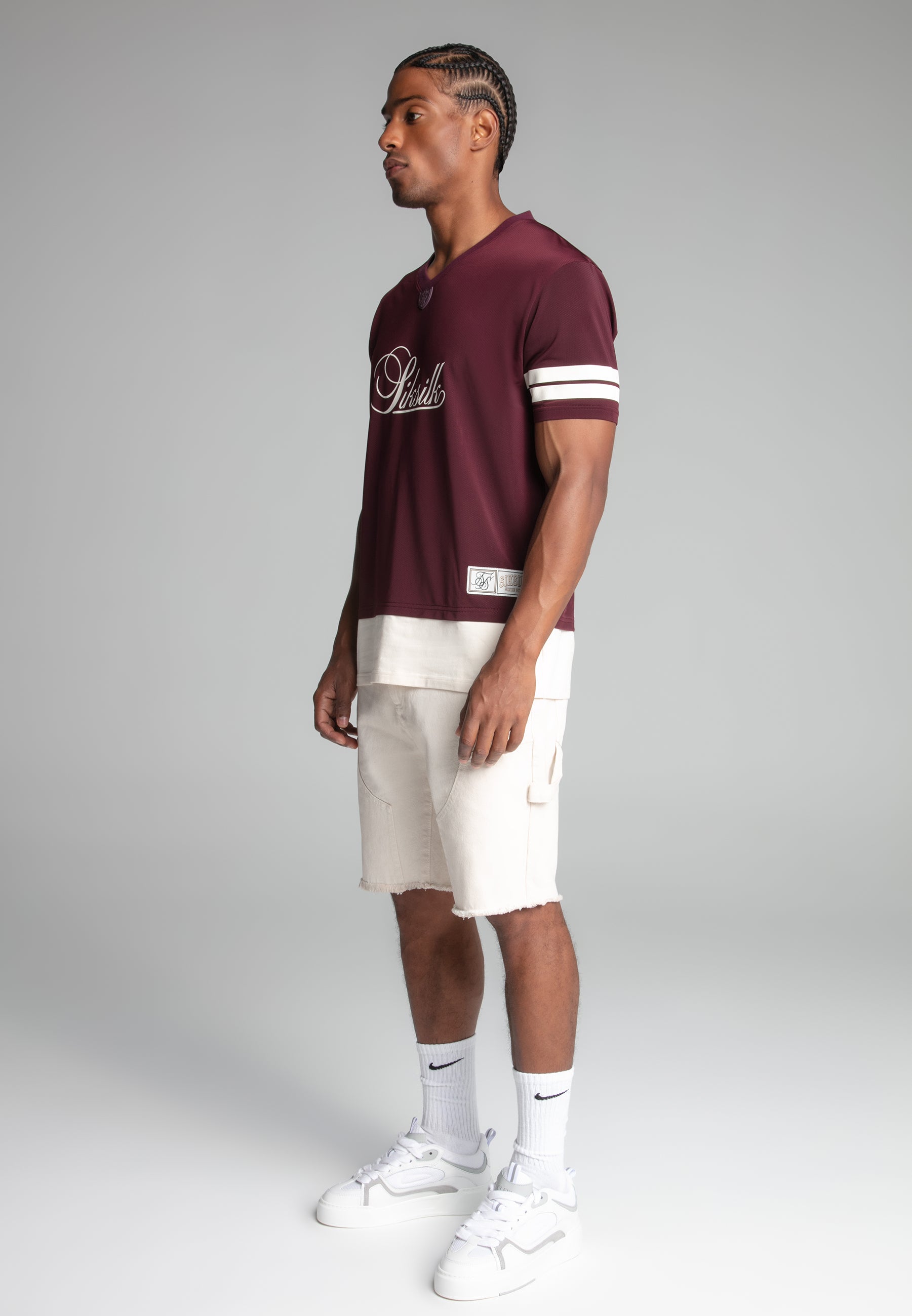 Sports T-Shirt in Burgundy T-Shirts SikSilk