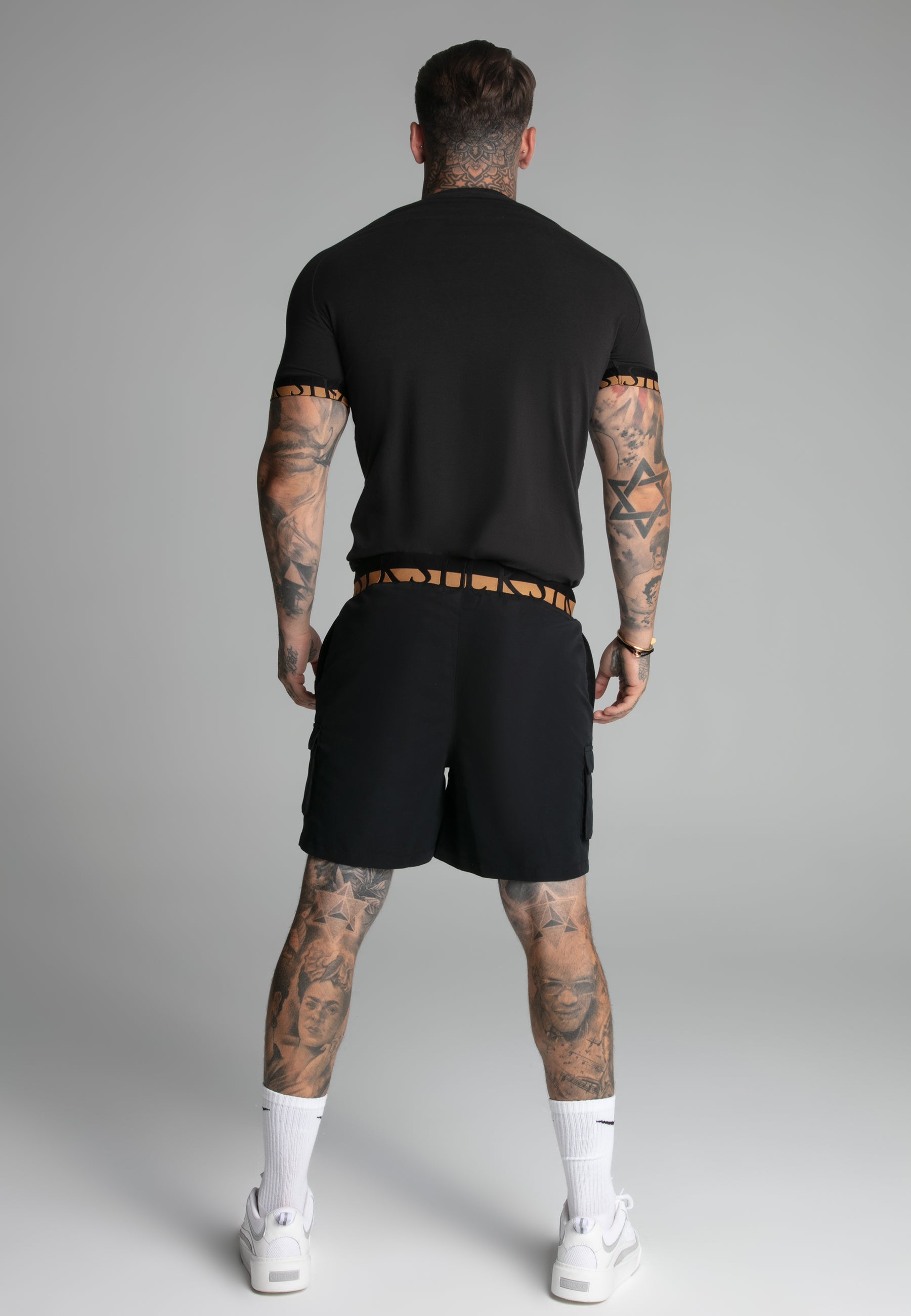 Cargo Swim Short in Black Badehosen SikSilk