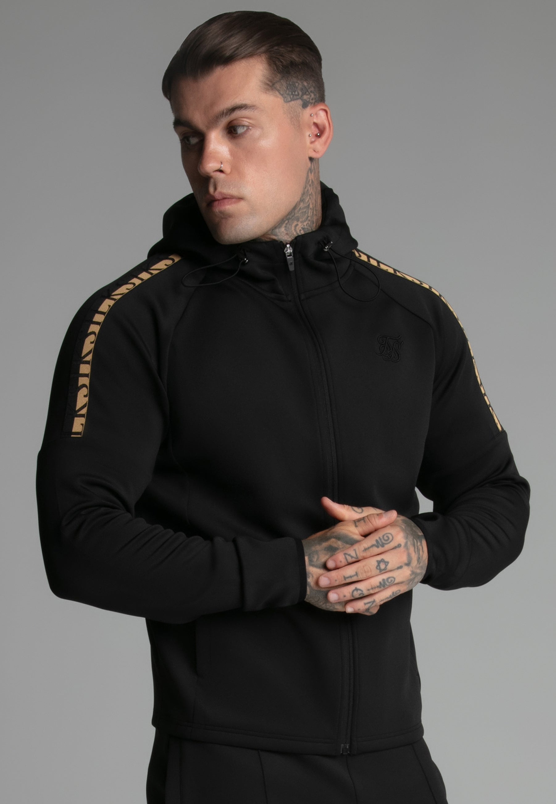 Full zip Hoodie in Black Sweatjacken SikSilk