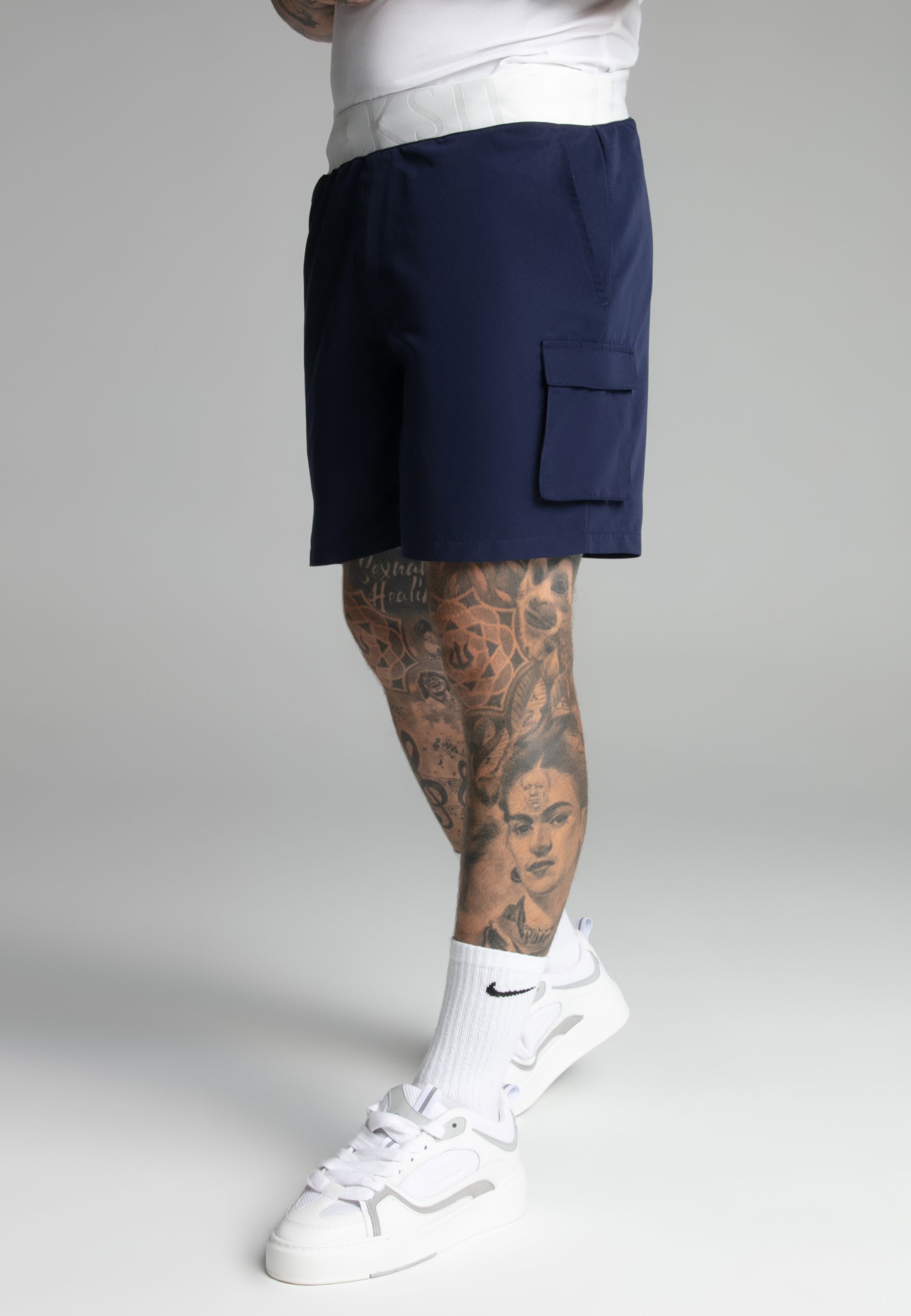 Cargo Swim Short in Black Badehosen SikSilk