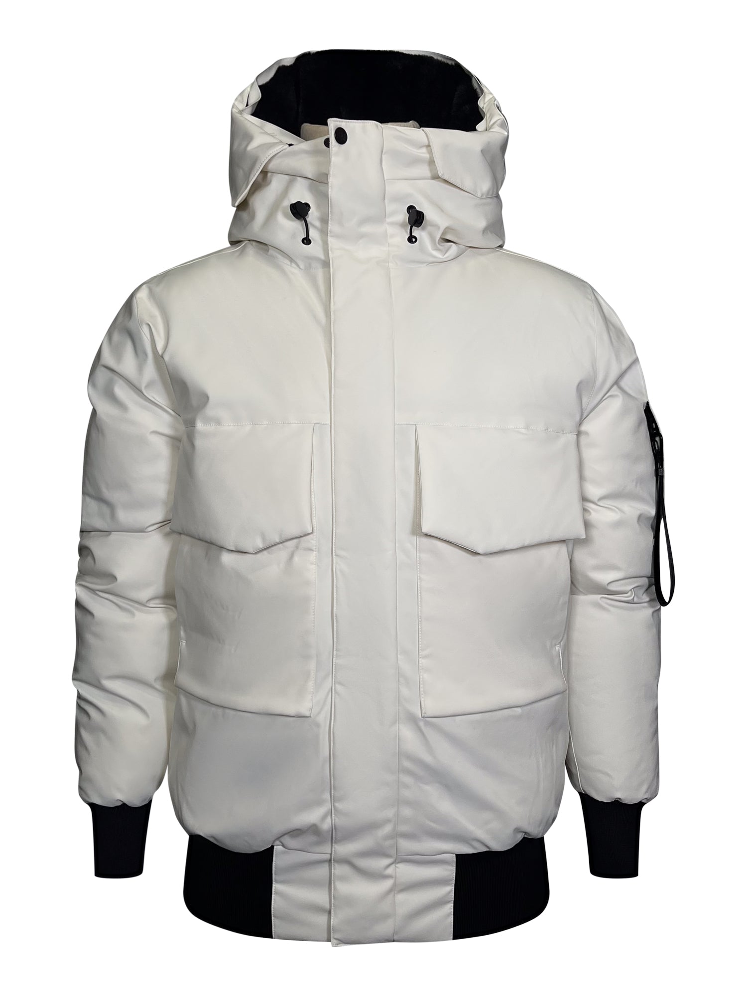 Hooded Bomber Jacket in Ecru Jacken SikSilk