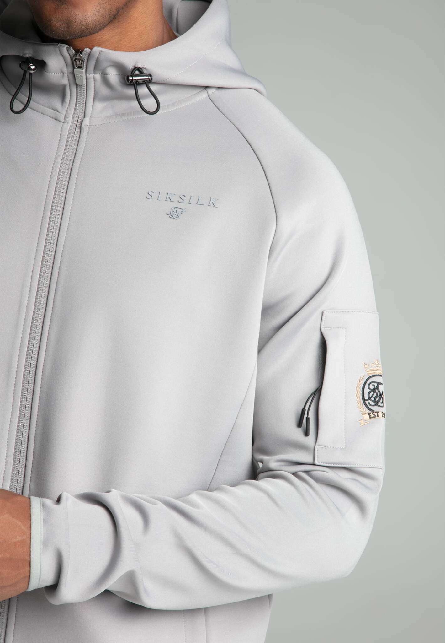 Full zip Hoodie in Grey Sweatjacken SikSilk