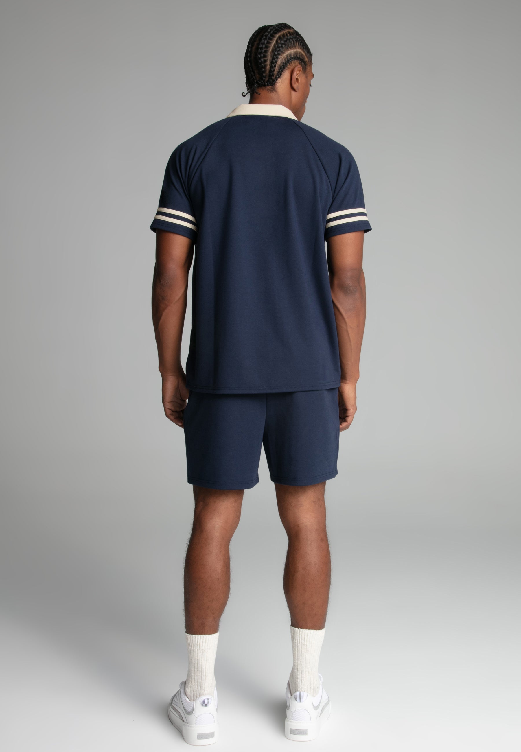 Retro Resort Shirt in Navy Hemden SikSilk