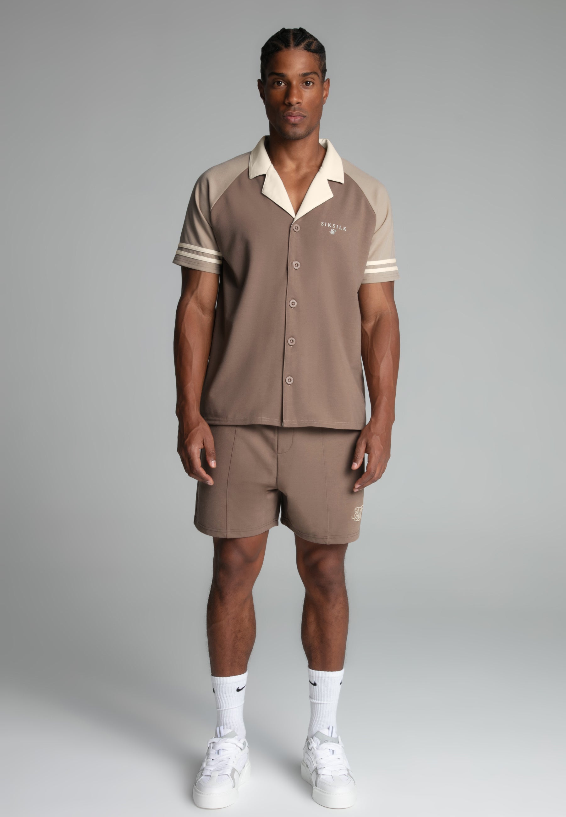 Retro Resort Shirt in Beige Hemden SikSilk