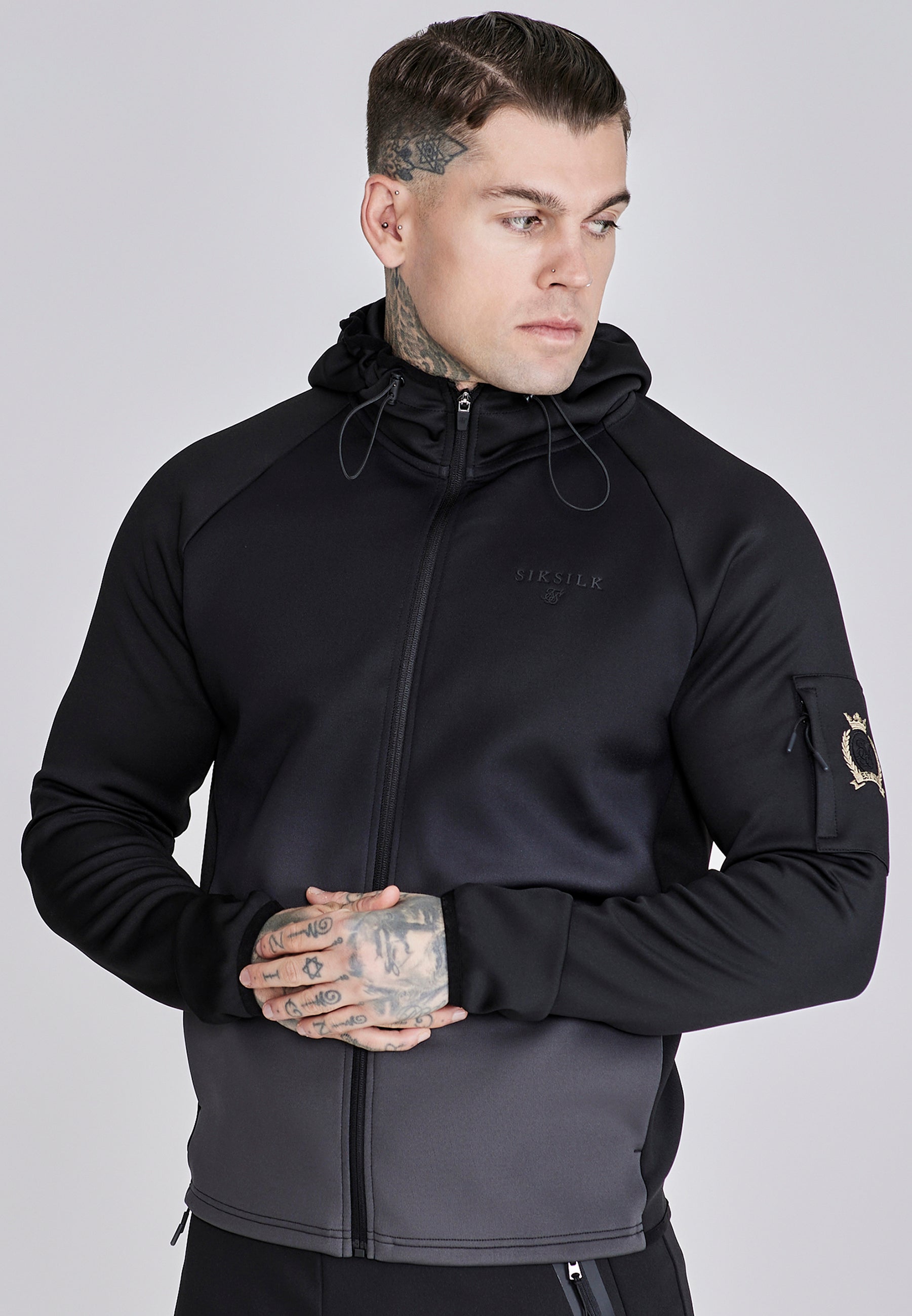 Full Zip Hoodie in Black Sweatjacken SikSilk