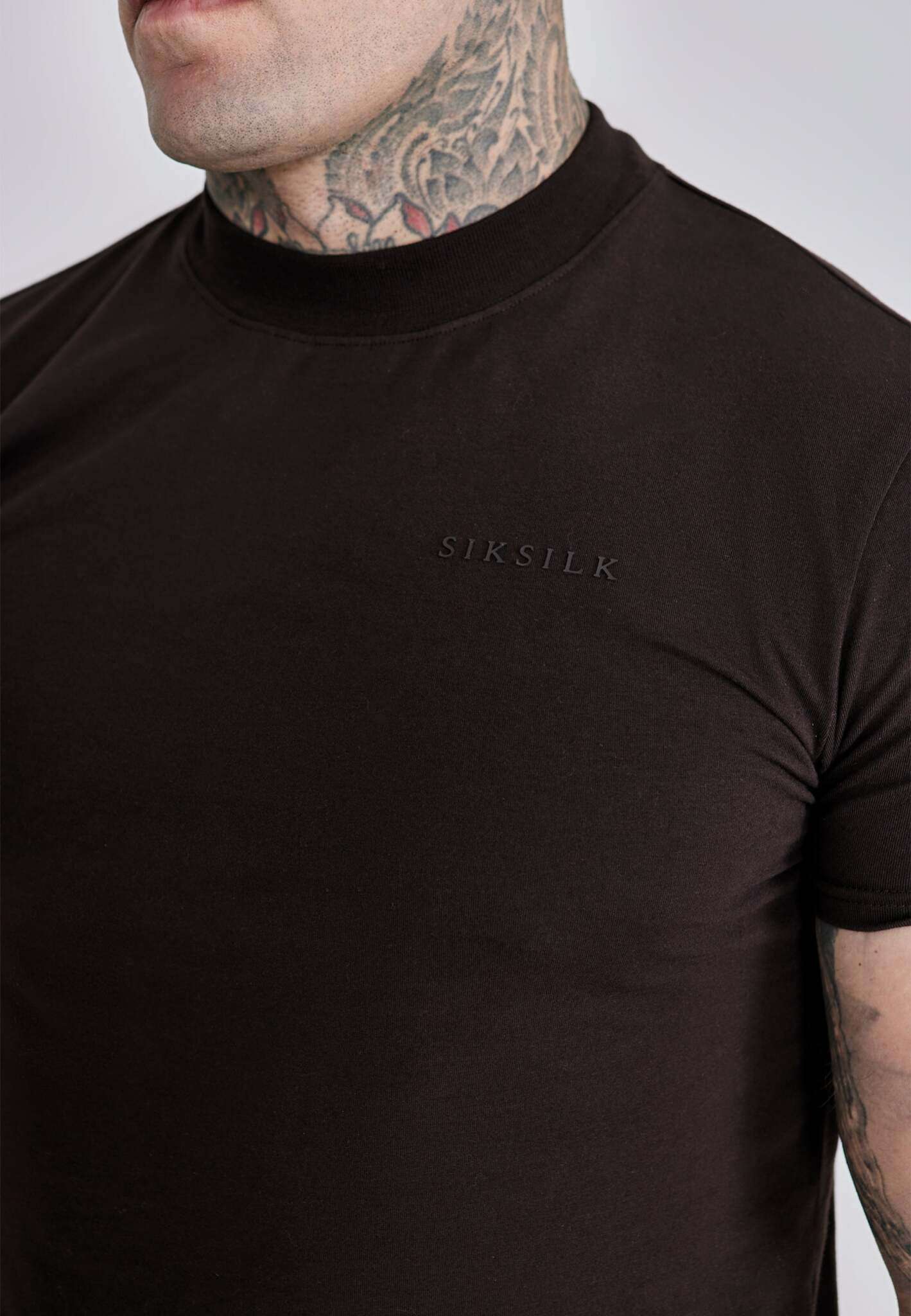 Muscle Fit T-Shirt in Brown T-Shirts SikSilk