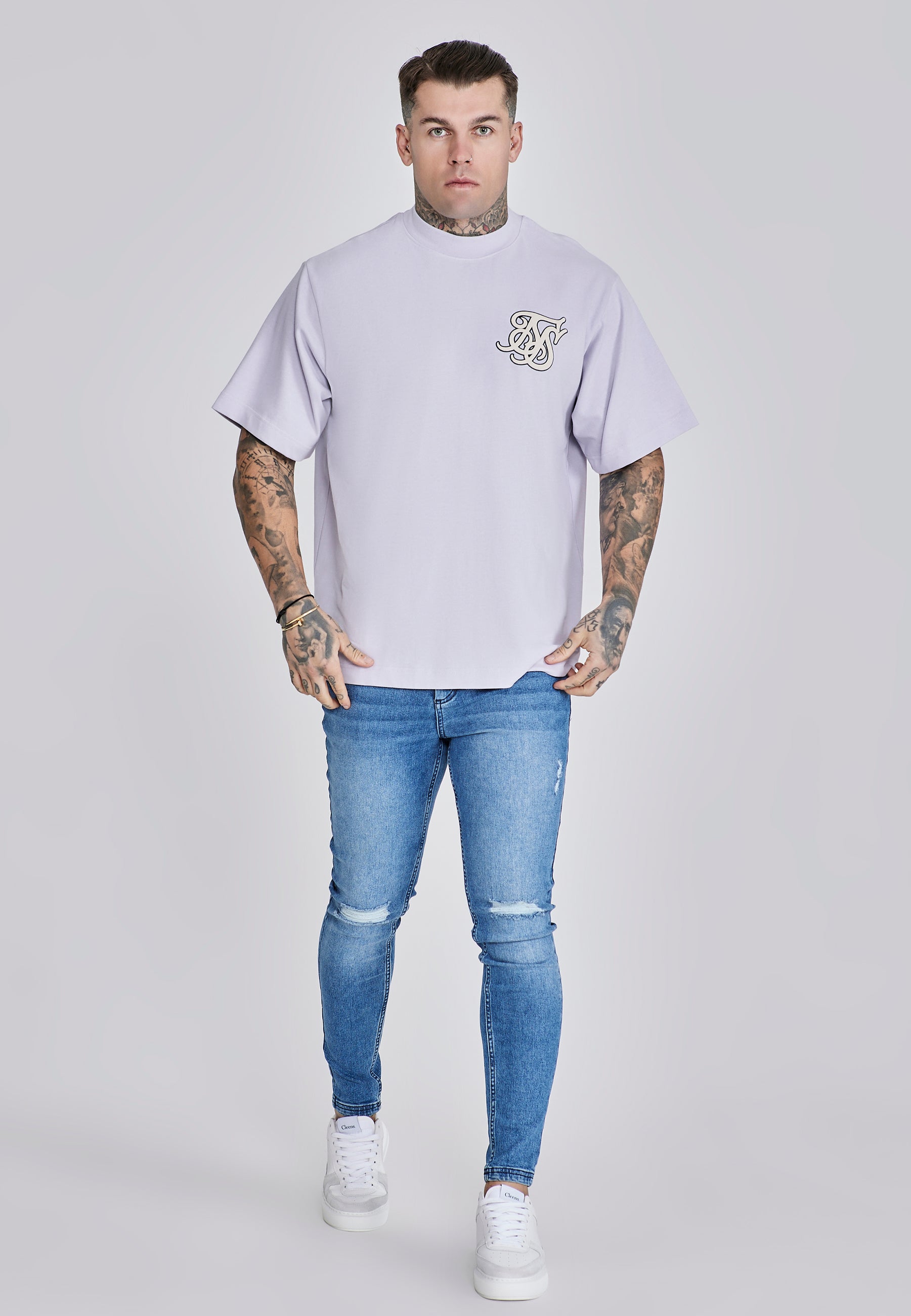 Oversized T-Shirt in Lilac T-Shirts SikSilk