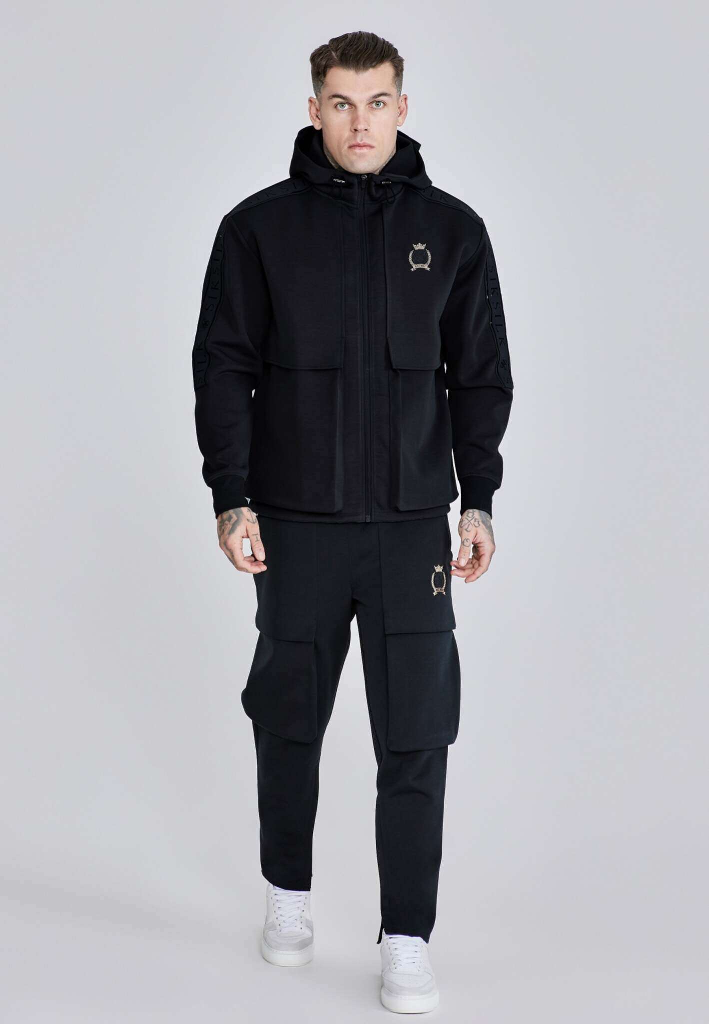 Utility Hoodie in Black Sweatjacken SikSilk