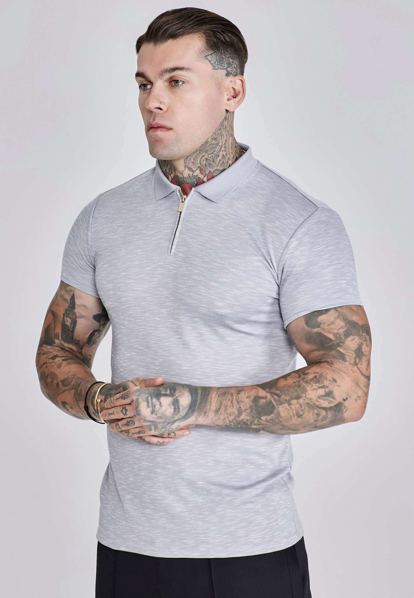 Smart Polo in Grey Marl T-Shirts SikSilk