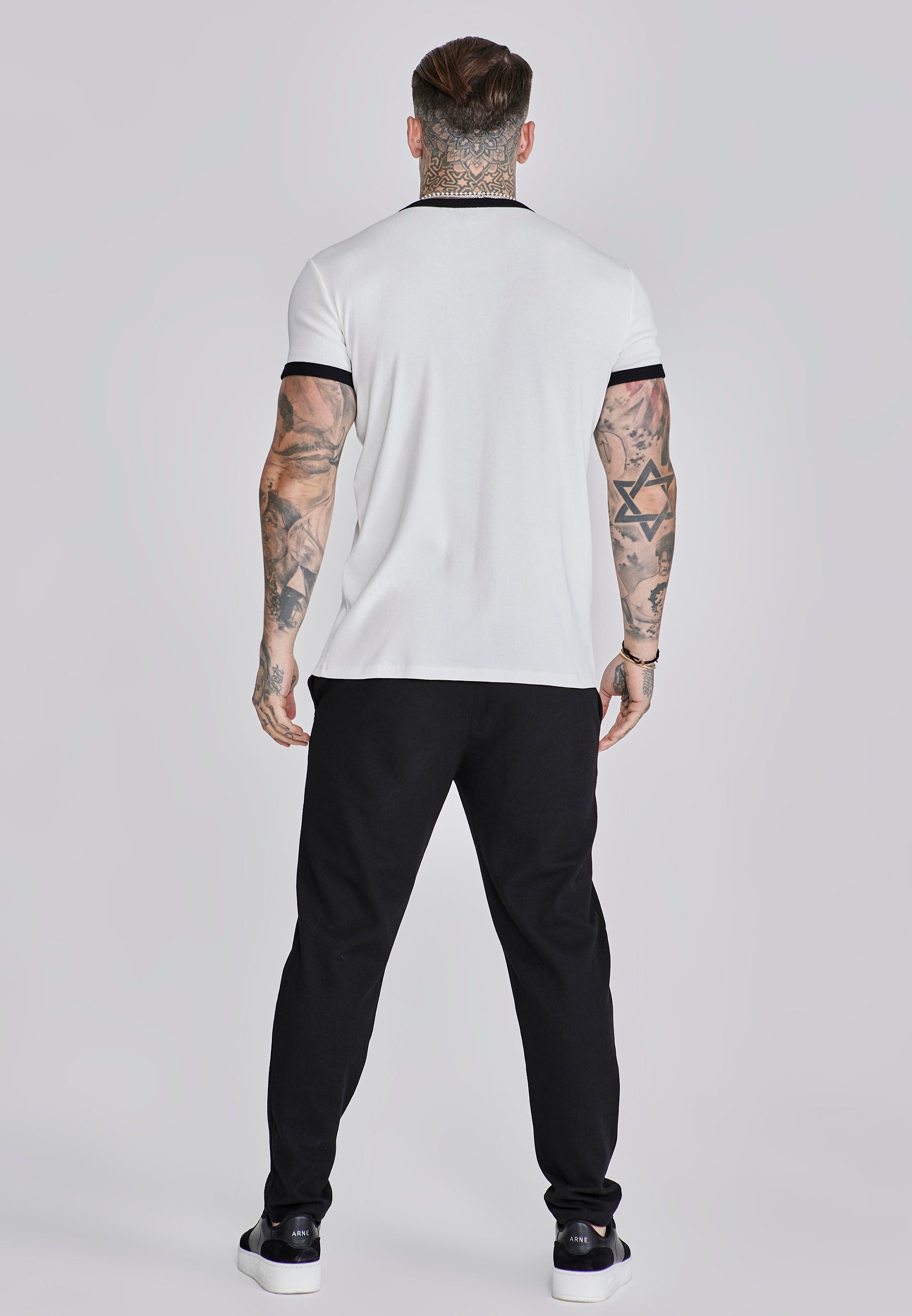 Ribbed Ringer T-Shirt in Ecru T-Shirts SikSilk
