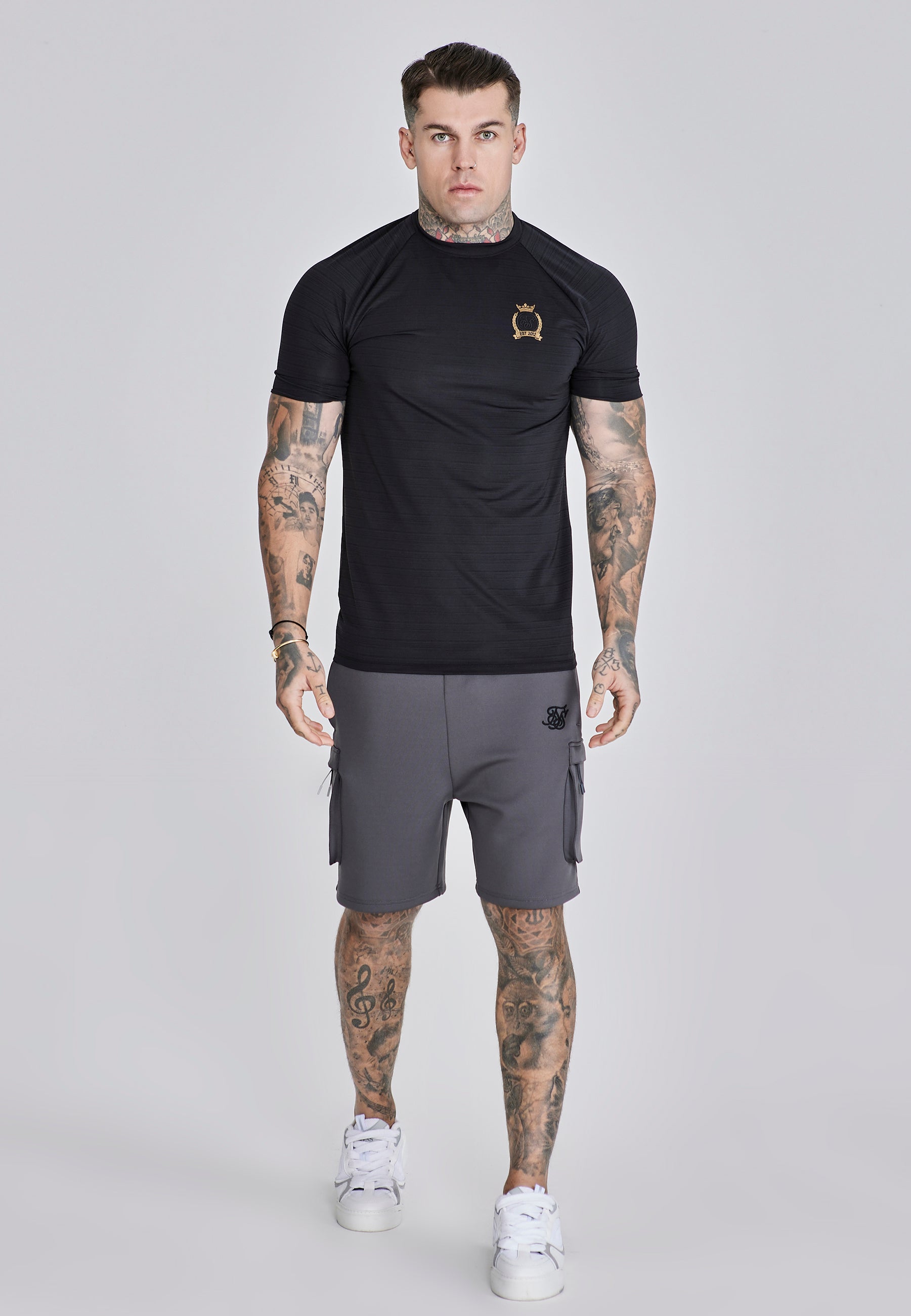Crest Tech T-Shirt in Black T-Shirts SikSilk