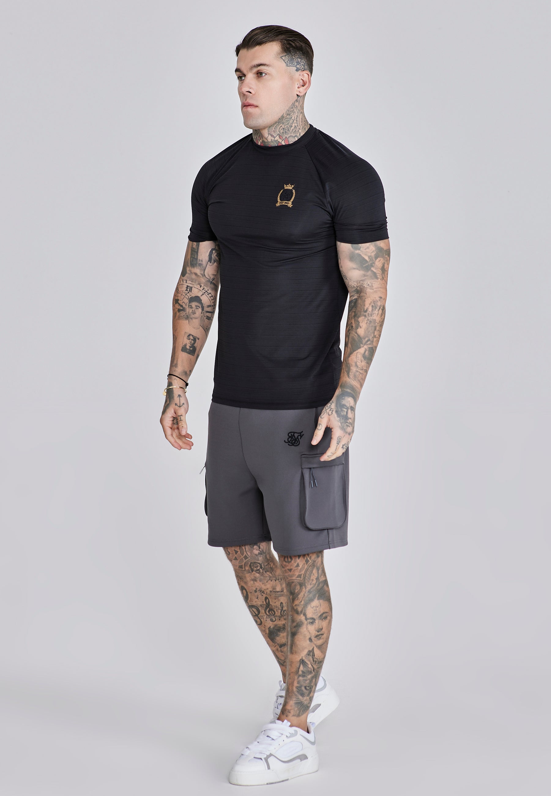 Crest Tech T-Shirt in Black T-Shirts SikSilk