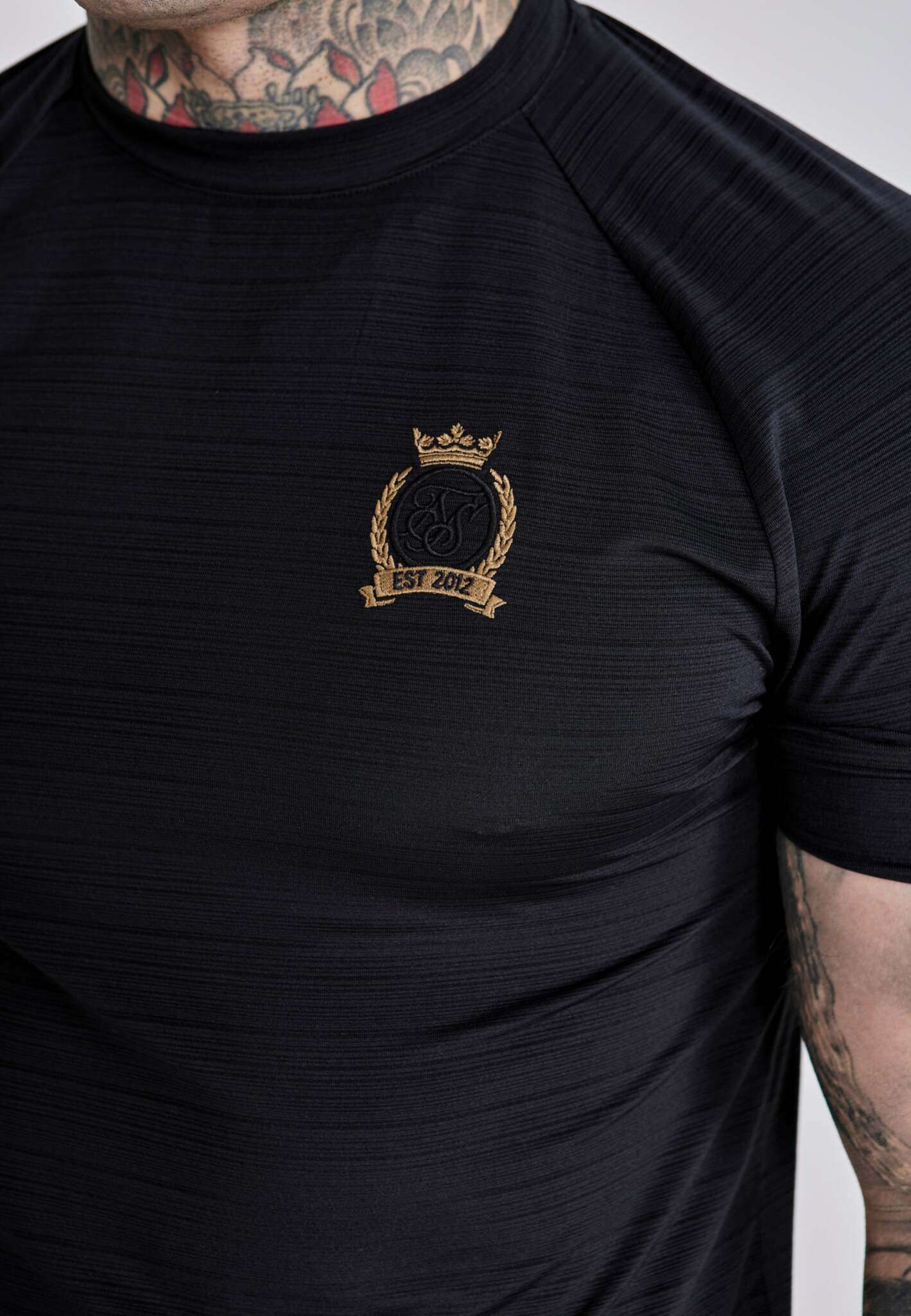 Crest Tech T-Shirt in Black T-Shirts SikSilk