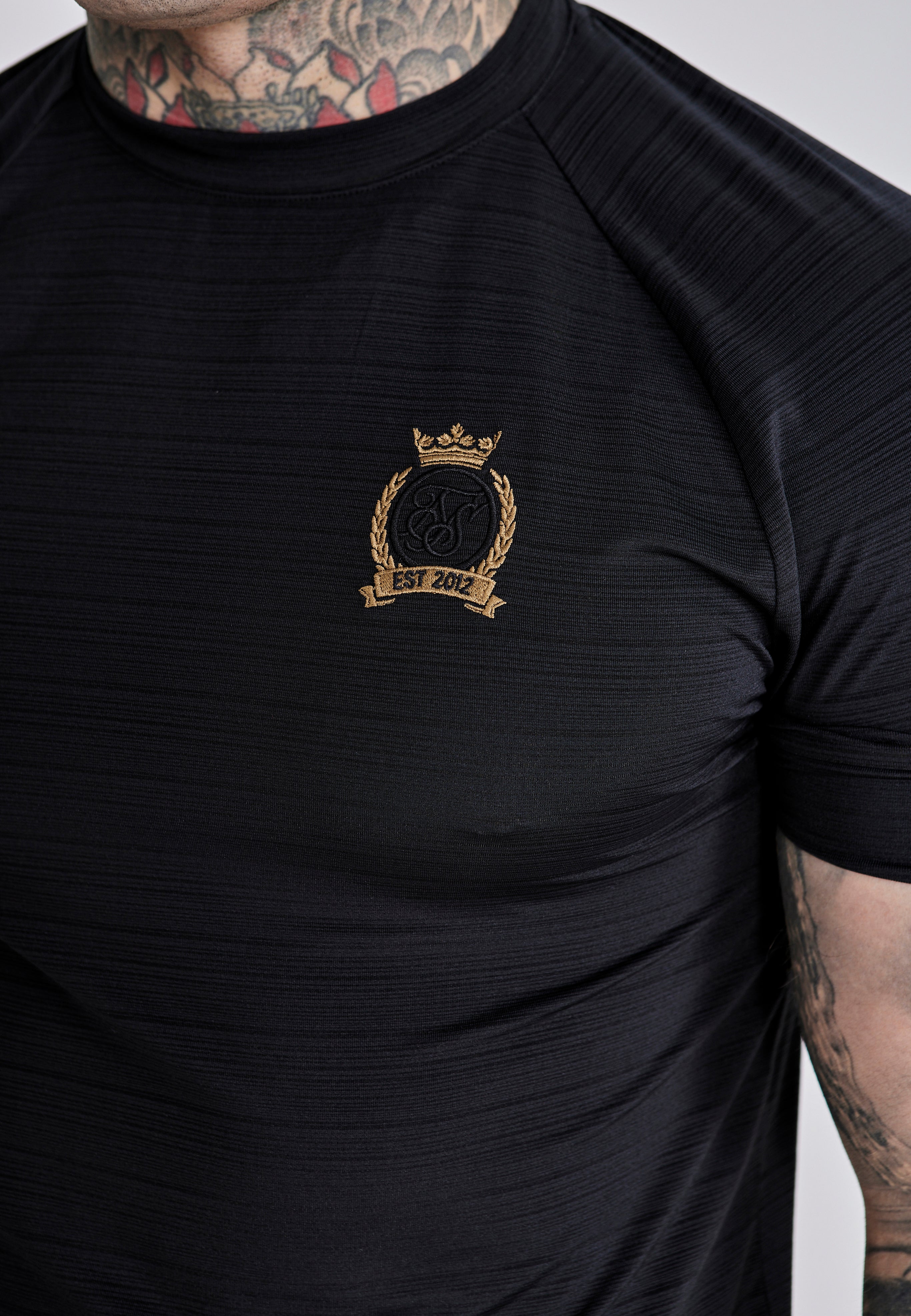 Crest Tech T-Shirt in Black T-Shirts SikSilk