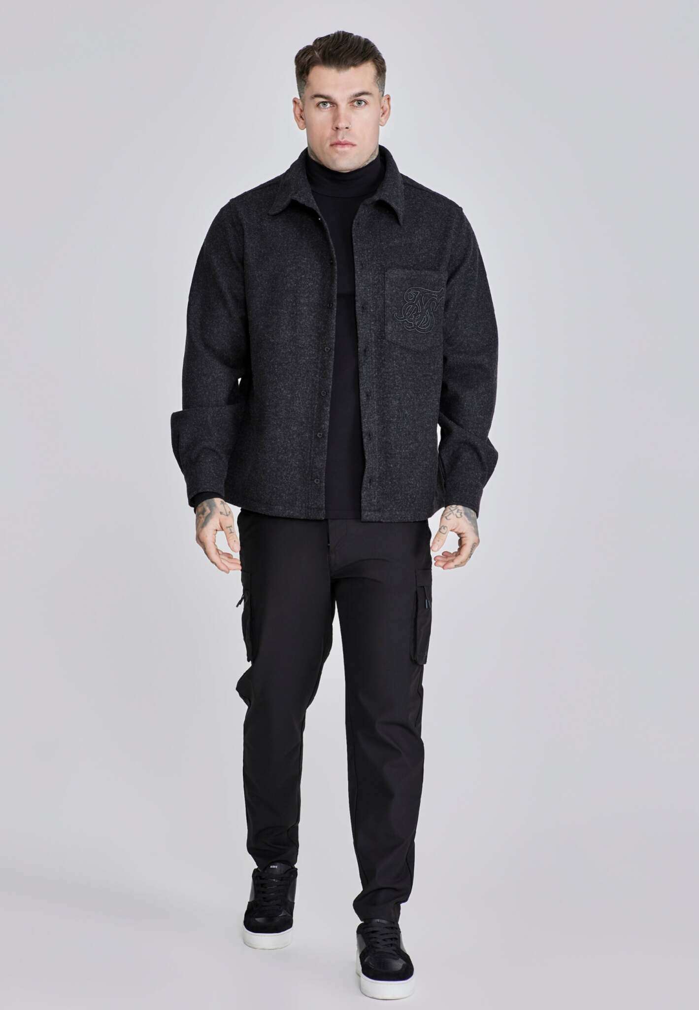 Overshirt in Dark Grey Hemden SikSilk