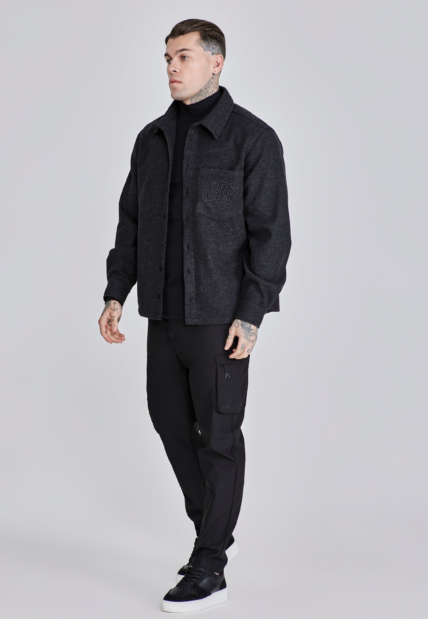 Overshirt in Dark Grey Hemden SikSilk
