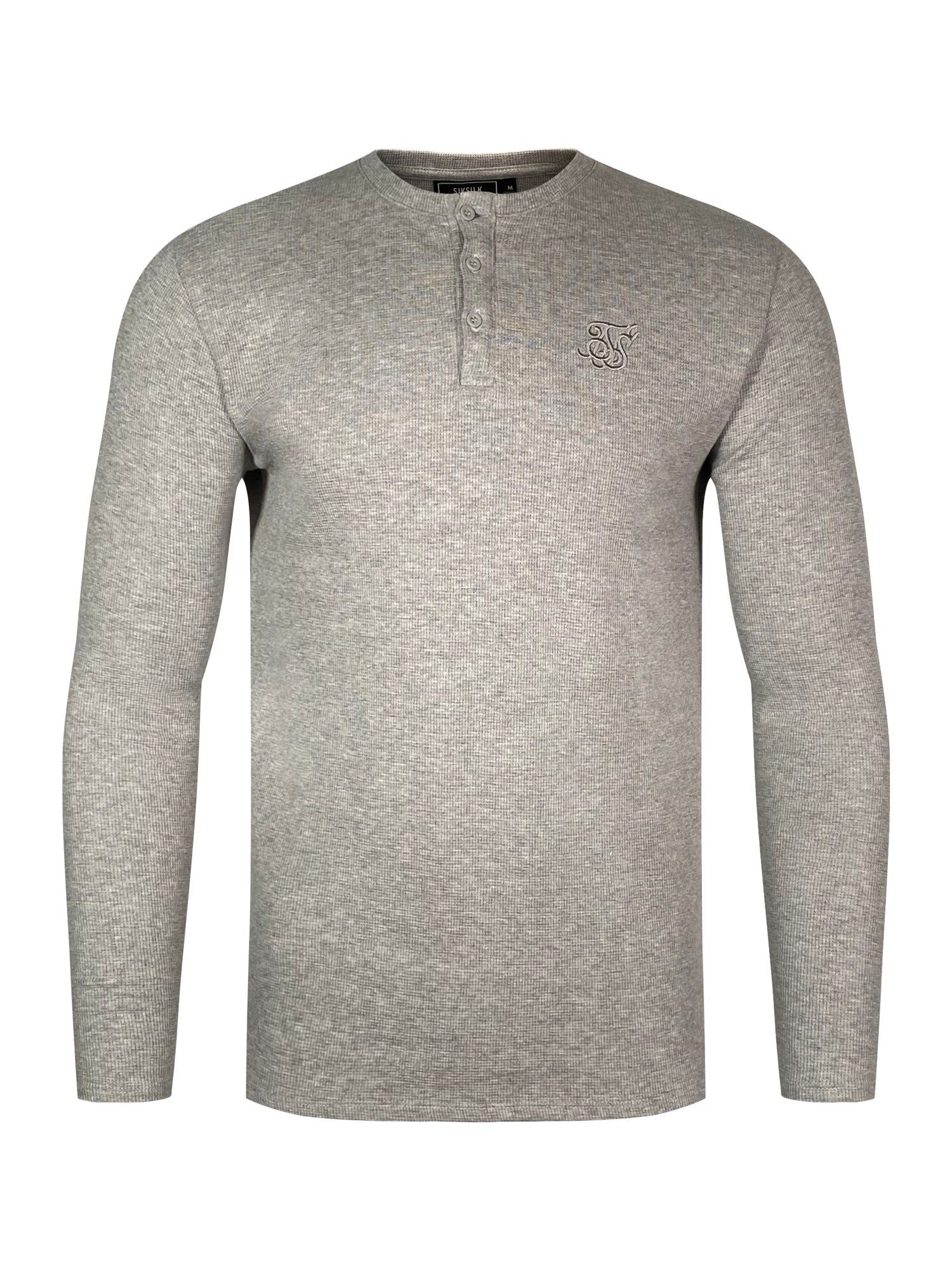 Henley T-Shirt in Grey Marl T-Shirts SikSilk