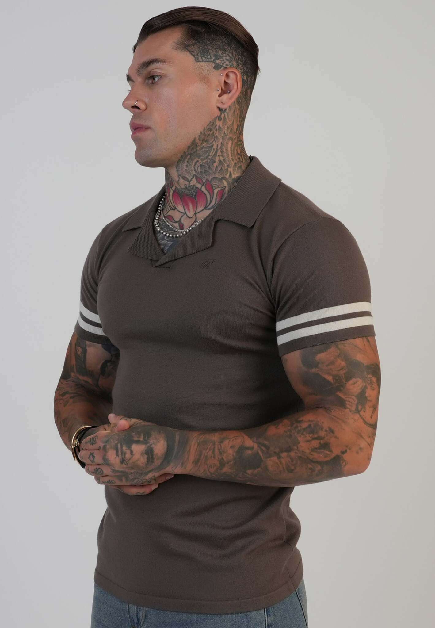Tournament Revere Polo in Brown T-Shirts SikSilk