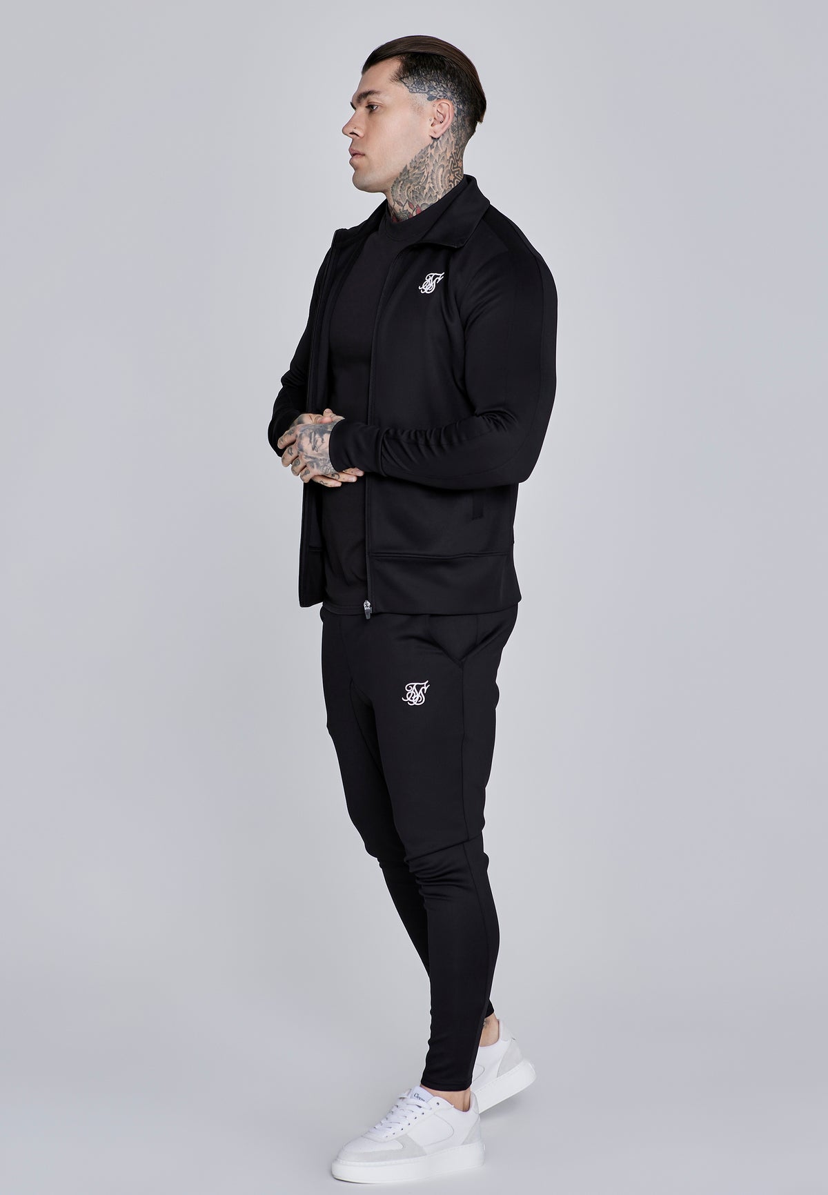 Sweatjacke Essentials Poly in Black Sweatjacken SikSilk