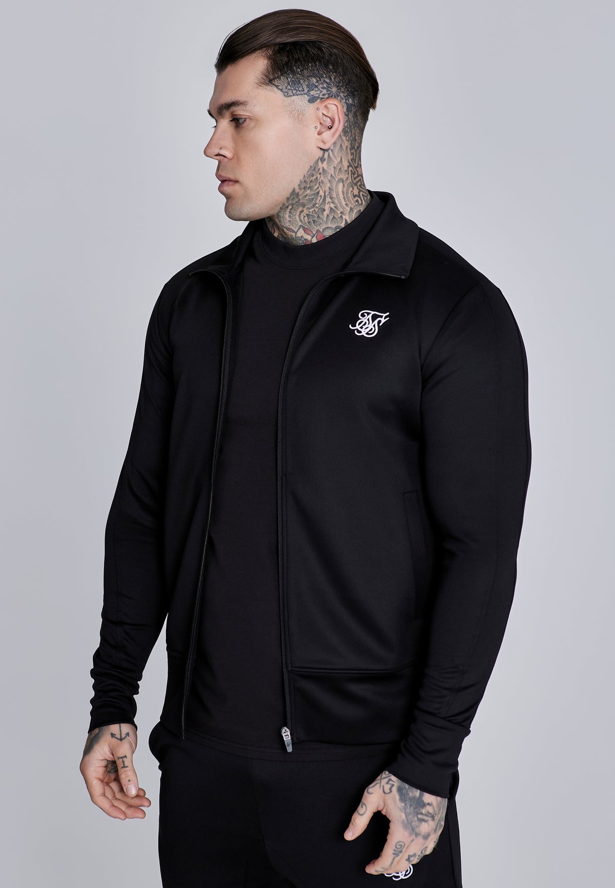 Sweatjacke Essentials Poly in Black Sweatjacken SikSilk