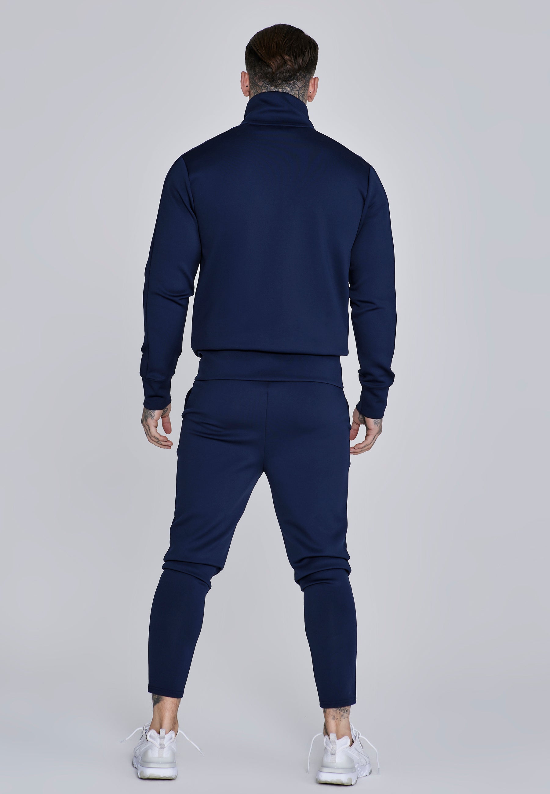Essentials Poly Track Top in Navy Sweatjacken SikSilk