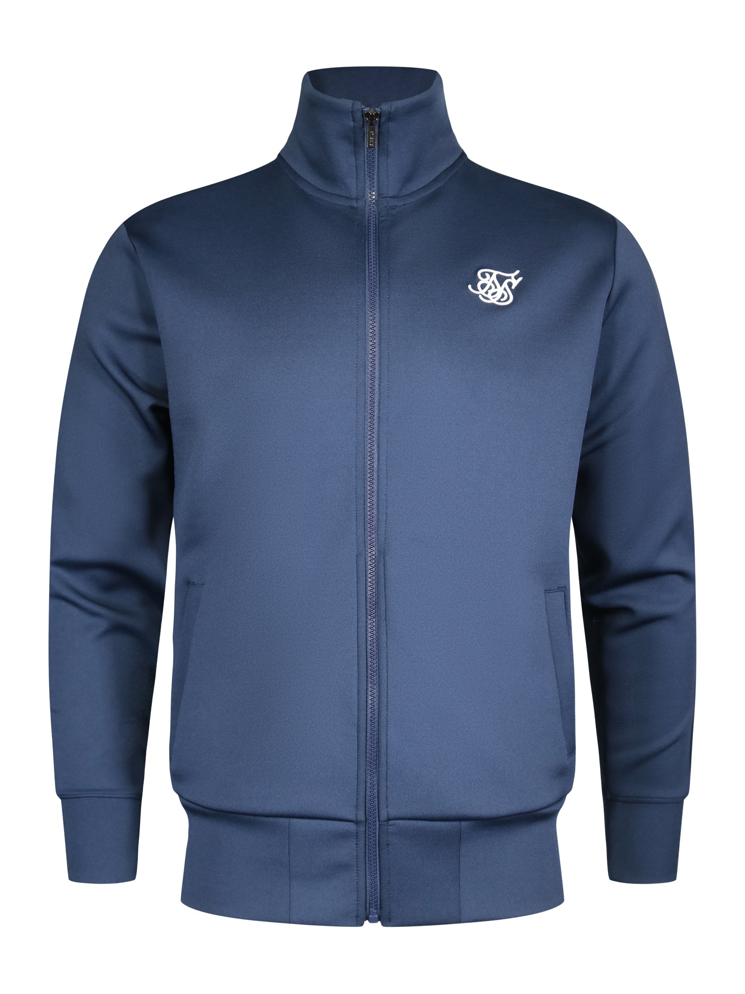 Essentials Poly Track Top in Navy