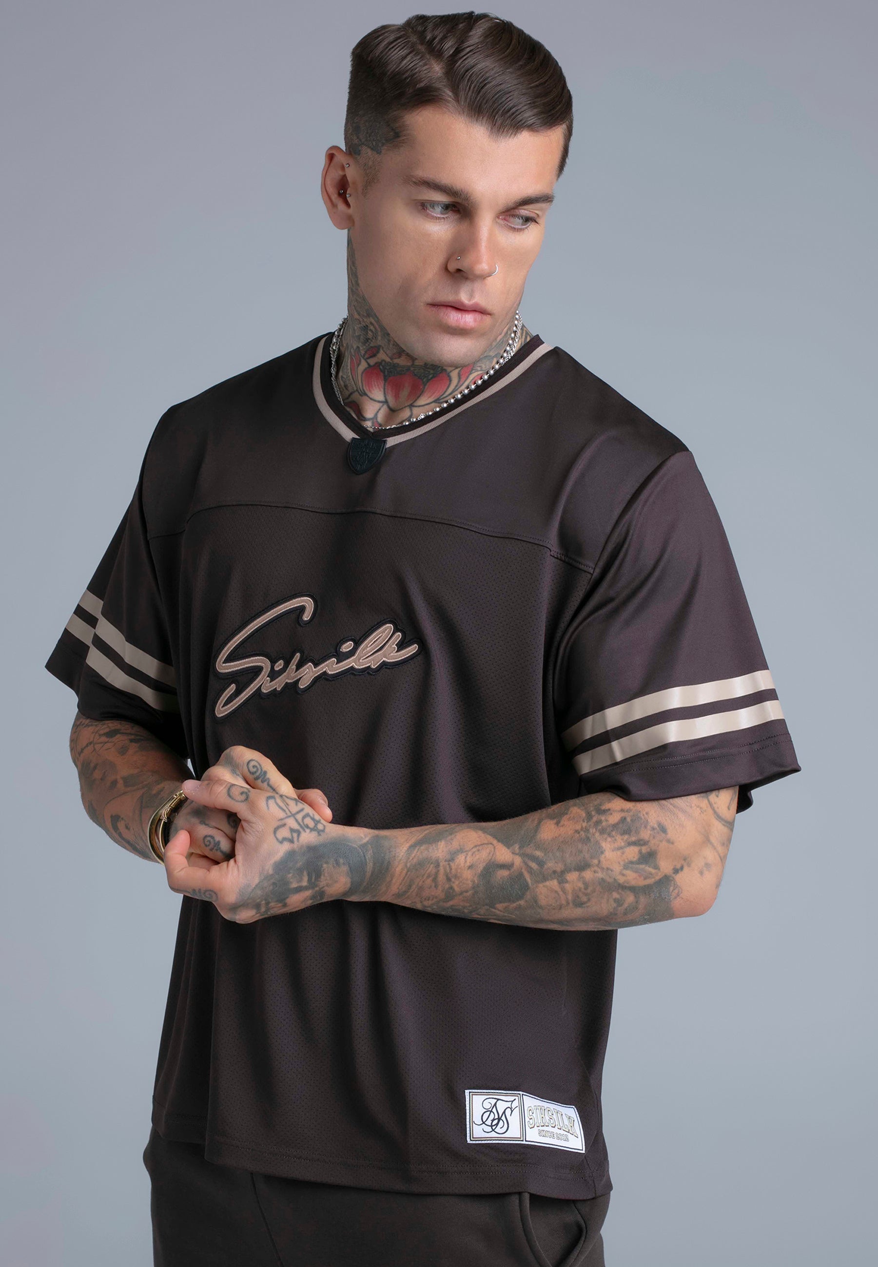 Football T-Shirt in Brown T-Shirts SikSilk