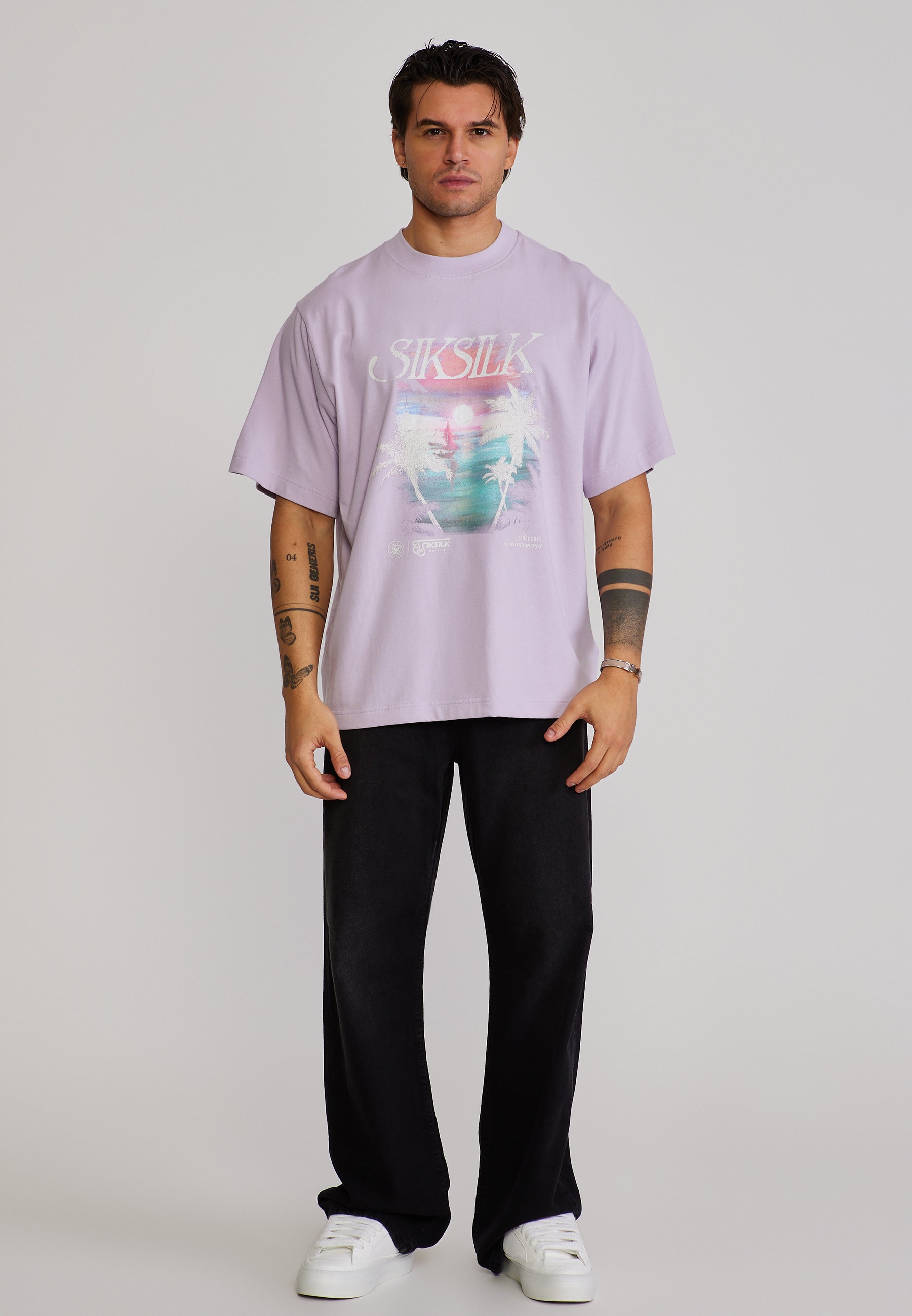 Graphic T-Shirt in Purple T-Shirts SikSilk