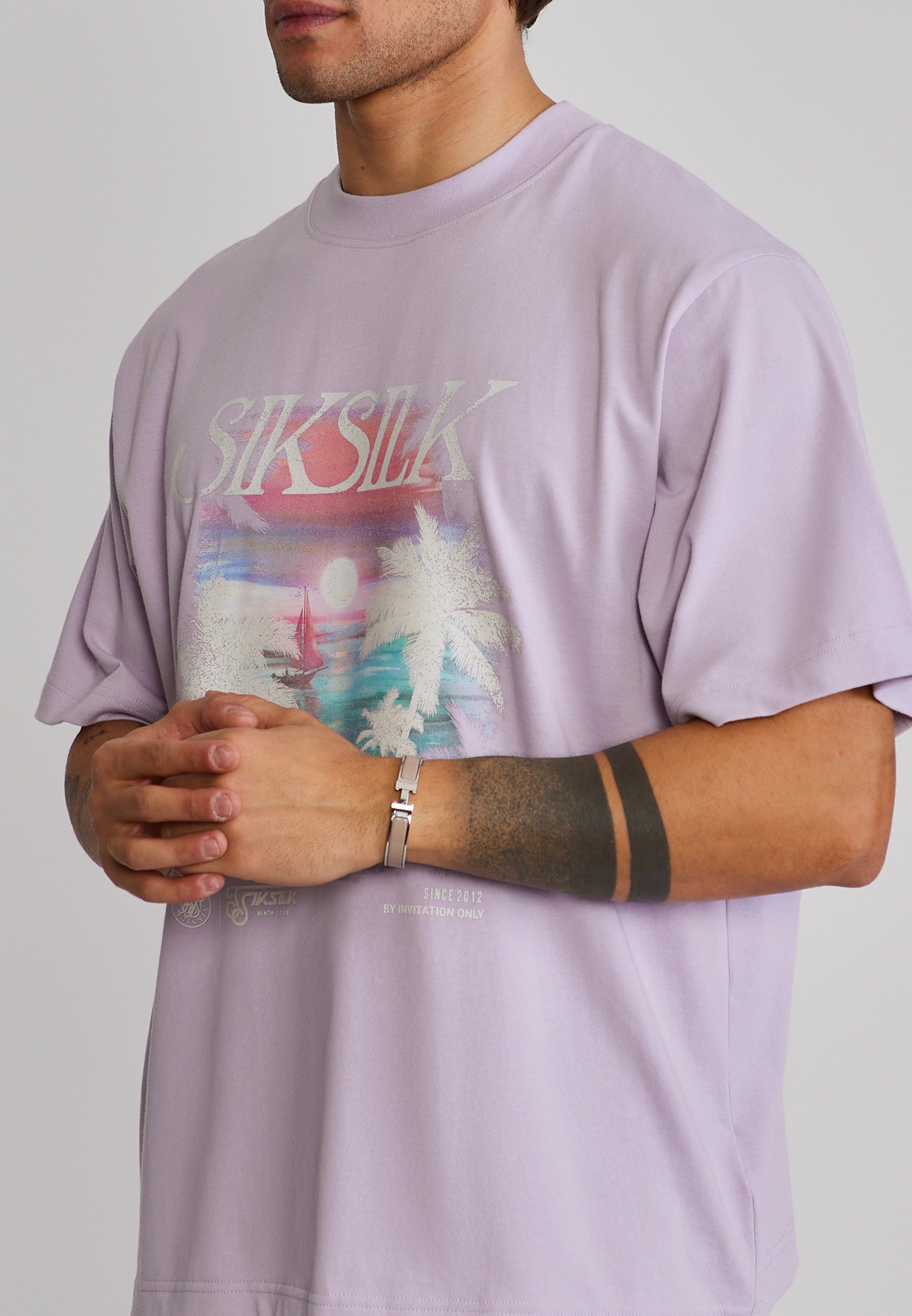 Graphic T-Shirt in Purple T-Shirts SikSilk