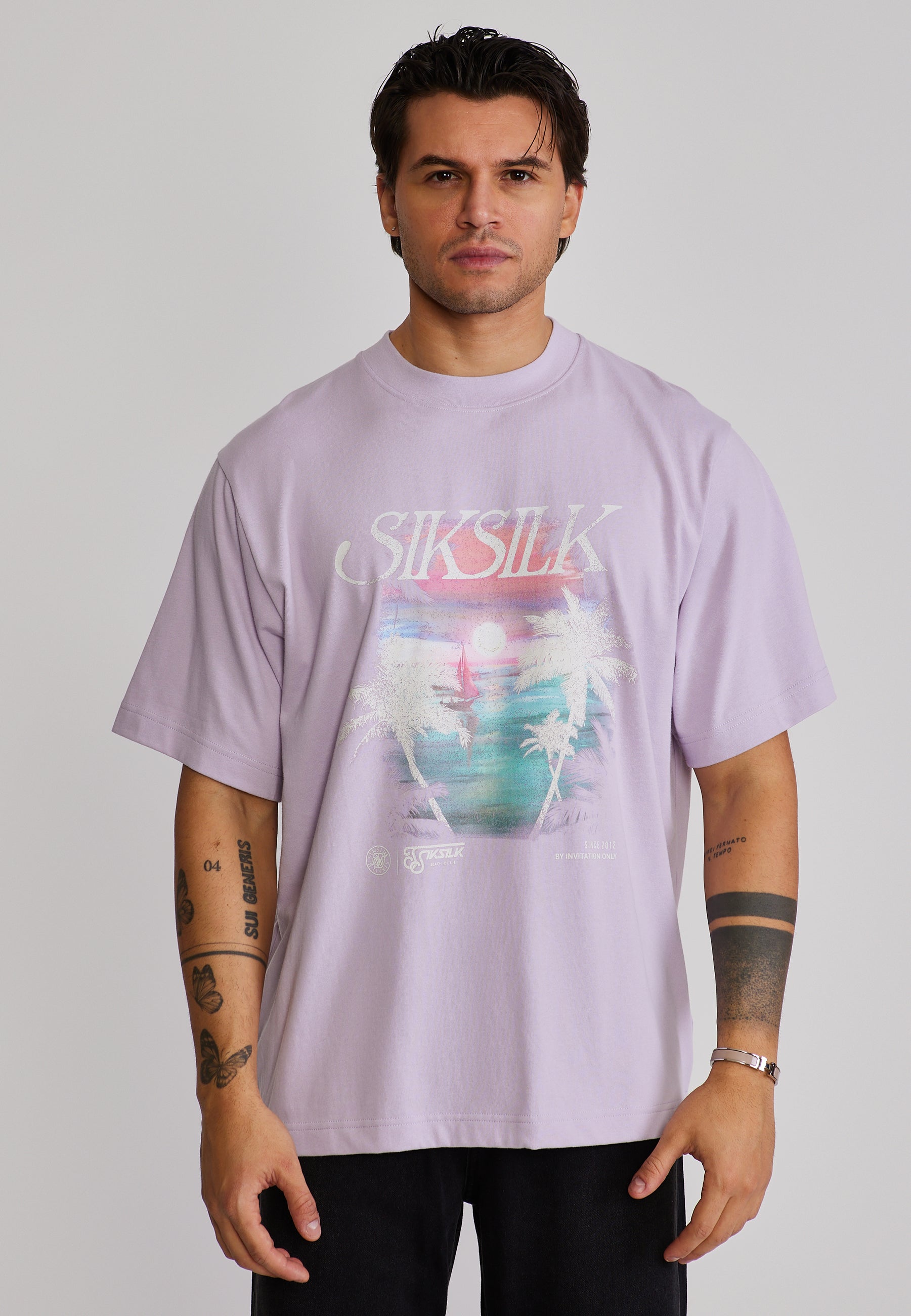 Graphic T-Shirt in Purple T-Shirts SikSilk