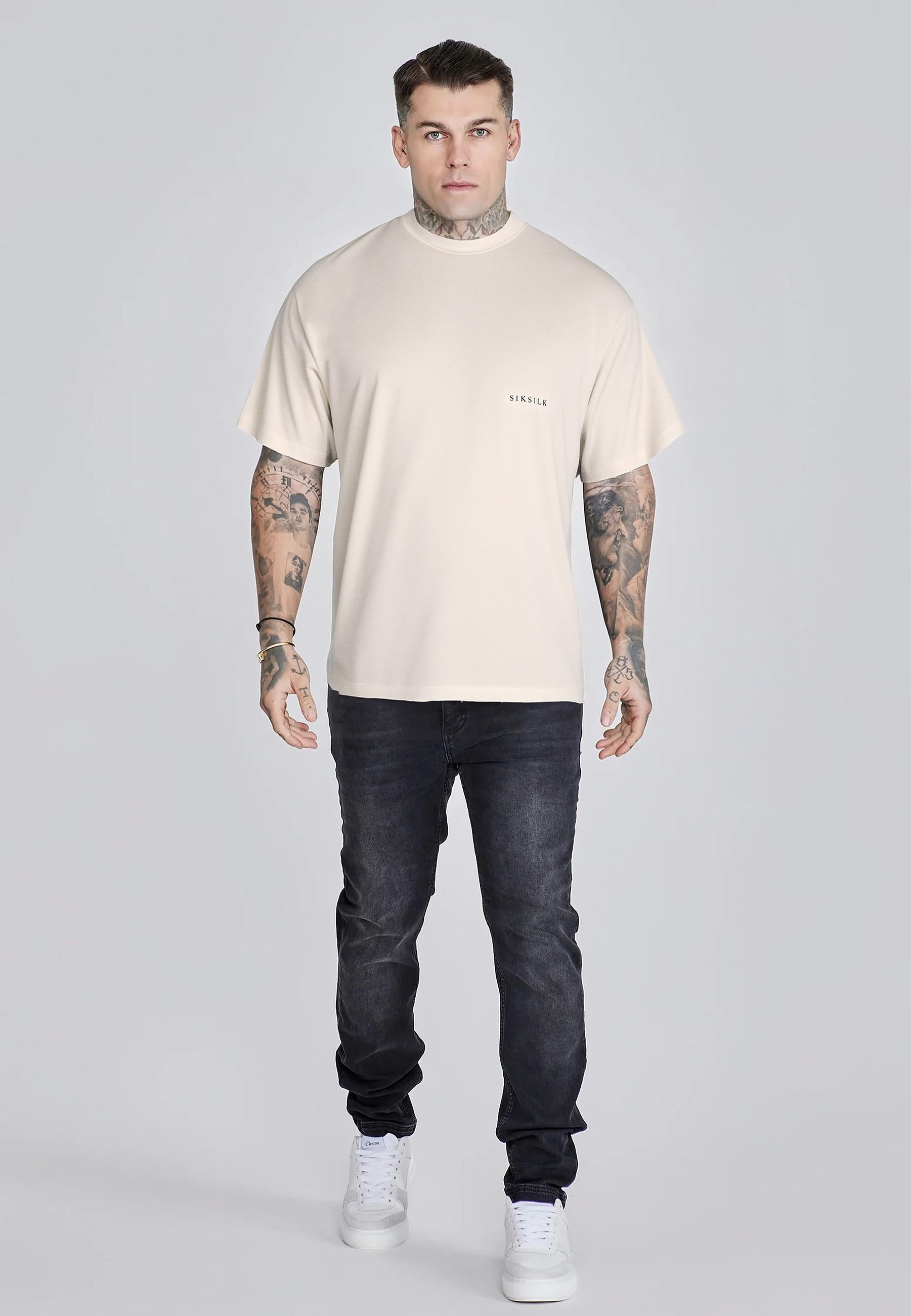 Graphic T-Shirt in Ecru T-Shirts SikSilk