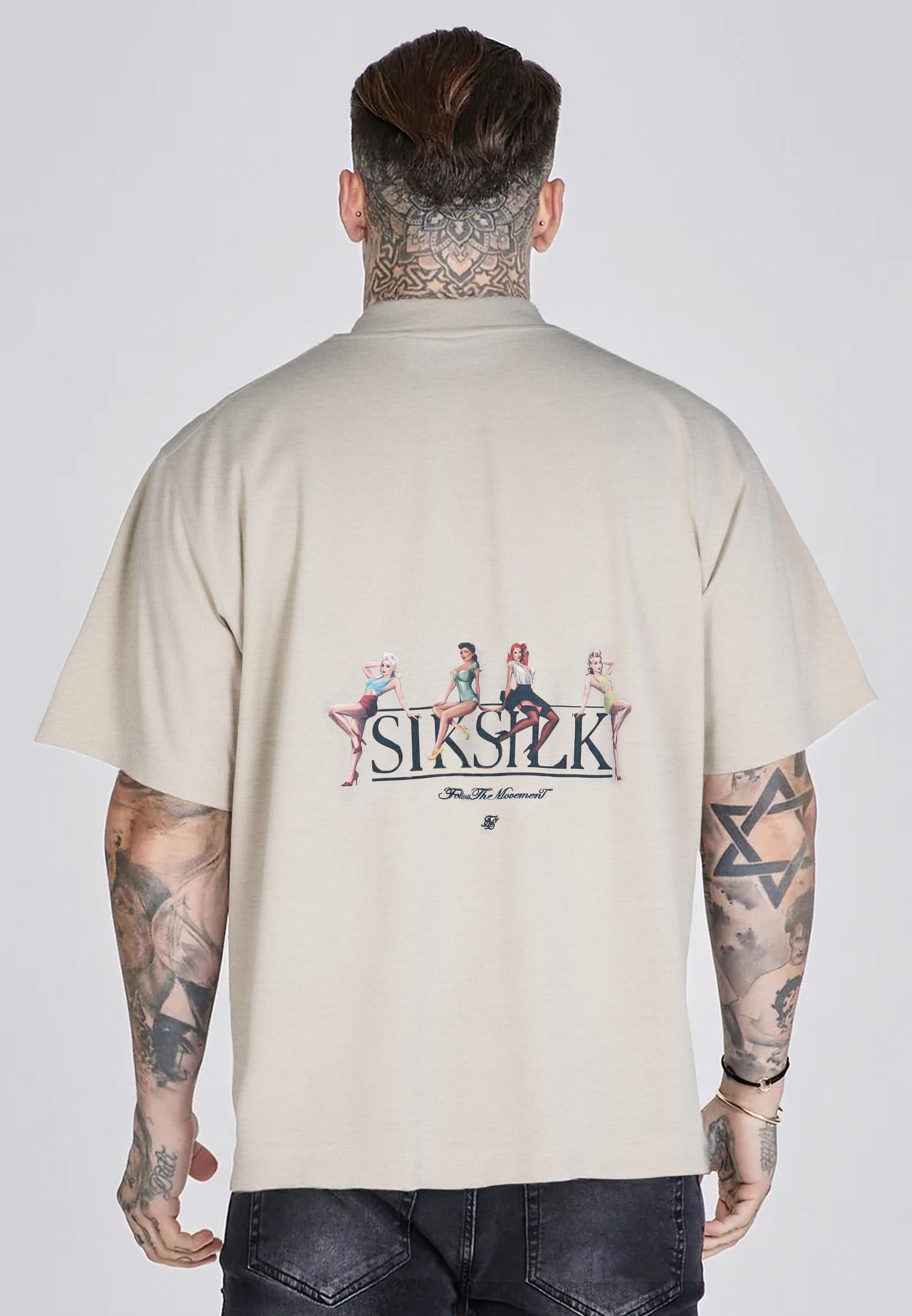 Graphic T-Shirt in Ecru T-Shirts SikSilk