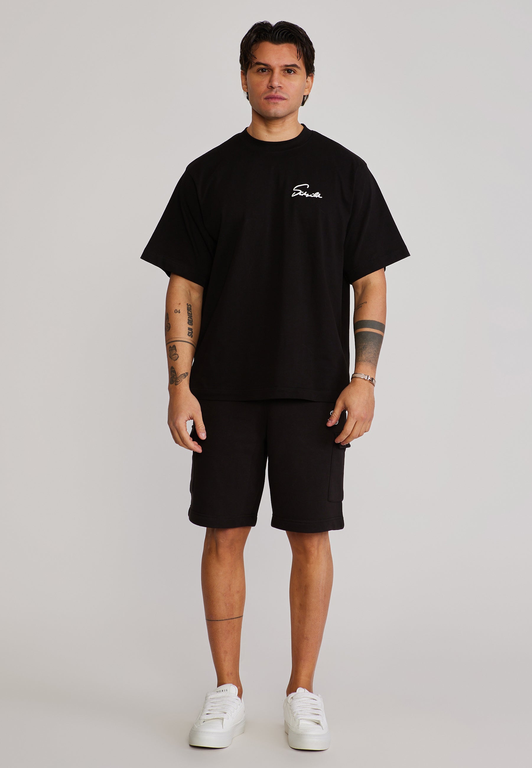Essentials Cargo Shorts in Black Shorts SikSilk