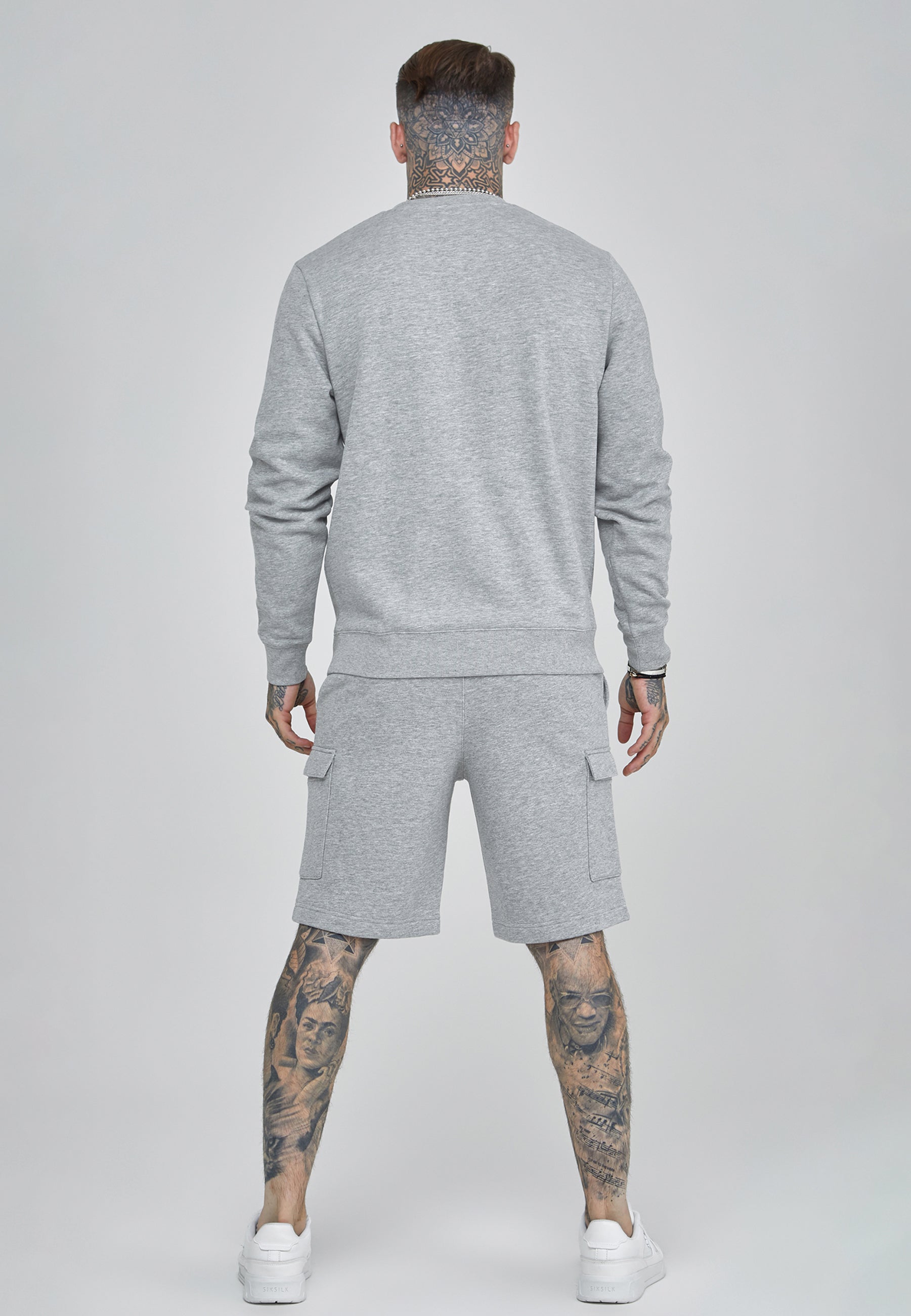 Essentials Cargo Shorts in Grey Marl Shorts SikSilk