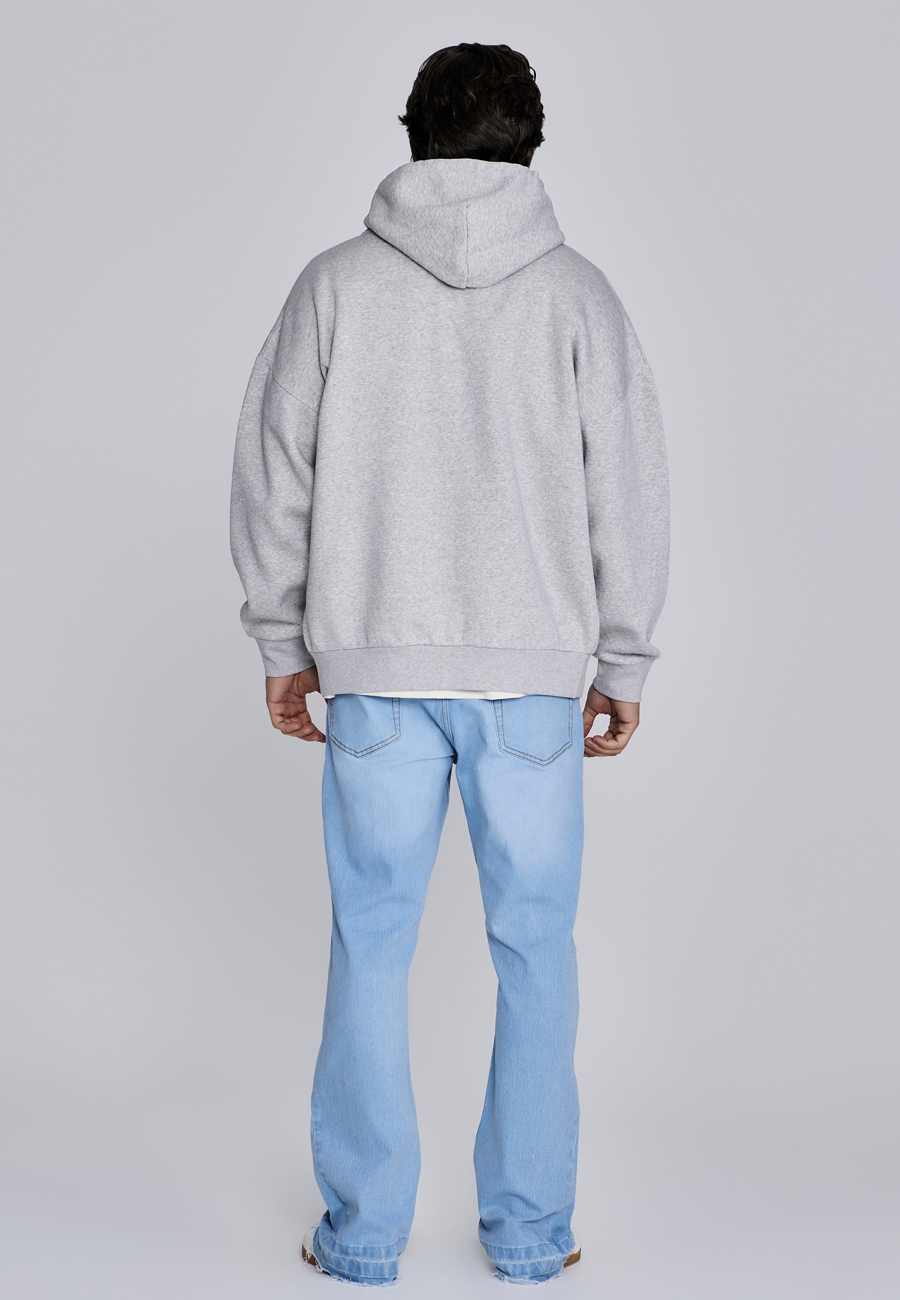 Essentials Full Zip Hoodie in Grey Marl Sweatjacken SikSilk