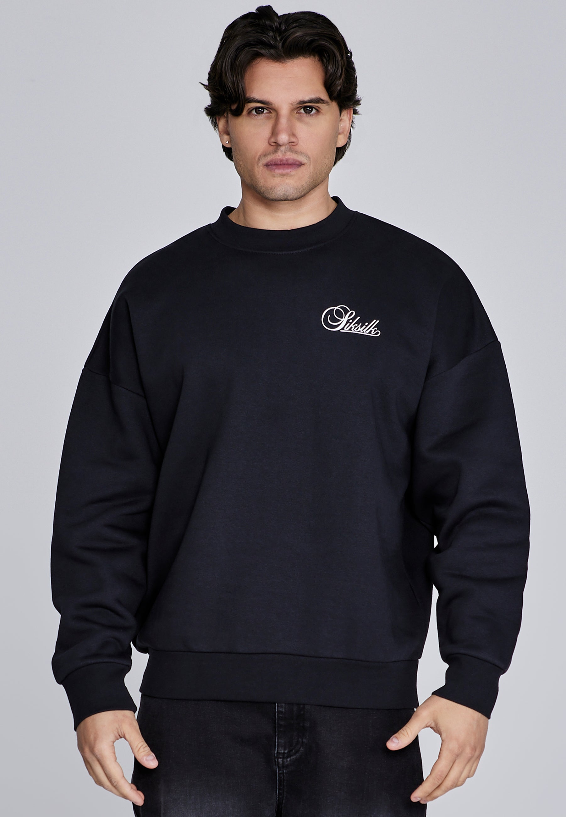 Essentials Sweater in Black Sweatshirts SikSilk