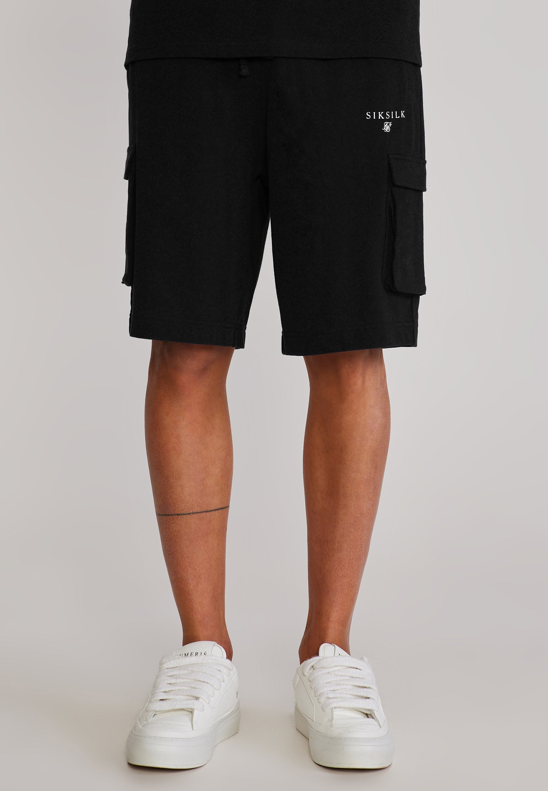 T-Shirt and Shorts Set in Black Sets SikSilk