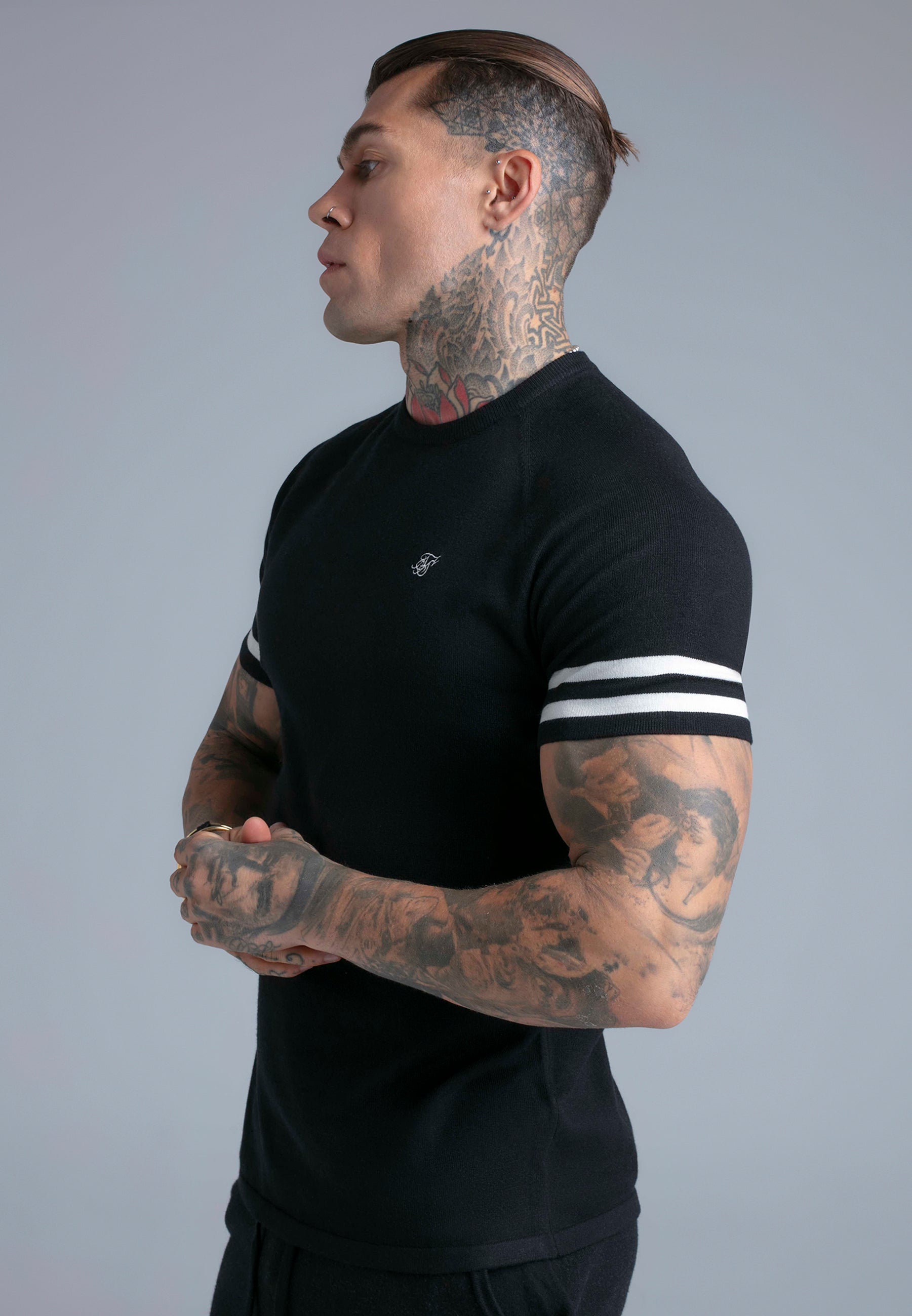 Knitted T-Shirt in Black