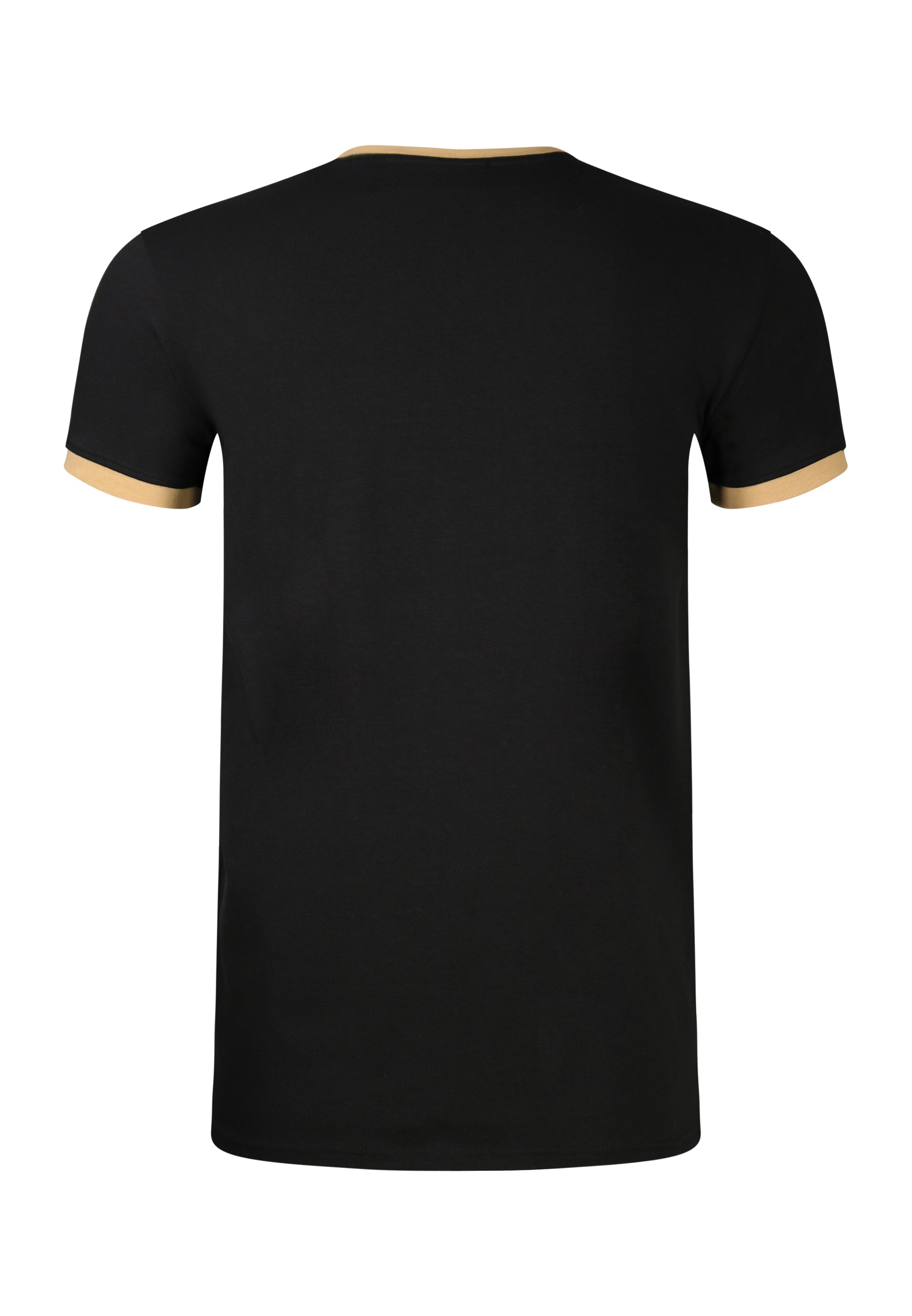 Stripe Ringer T-Shirt in Black-Gold T-Shirts SikSilk