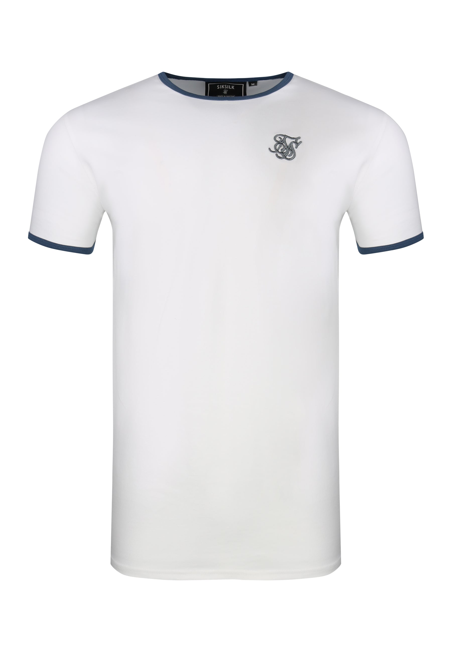Ringer T-Shirt in White-Blue T-Shirts SikSilk