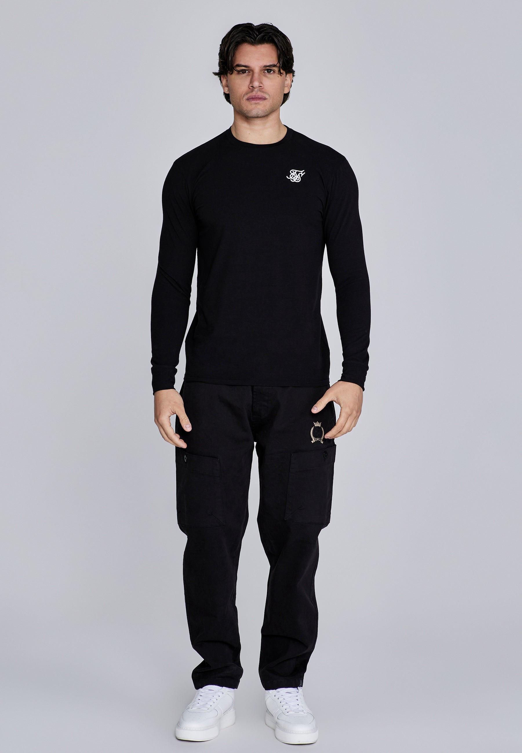 Essentials Long Sleeve T-Shirt in Black T-Shirts SikSilk
