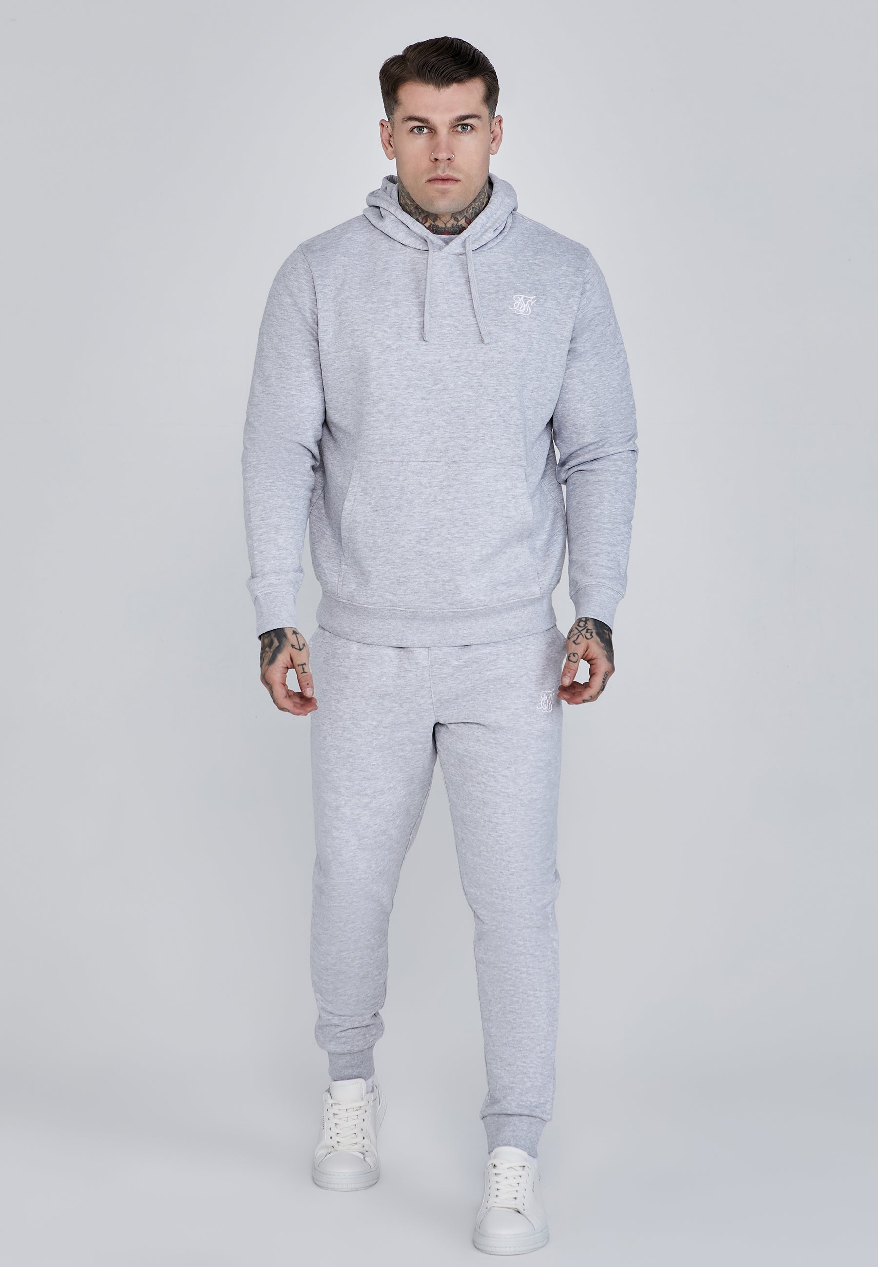 Hoodie and Joggers Set in Grey Marl Sets SikSilk