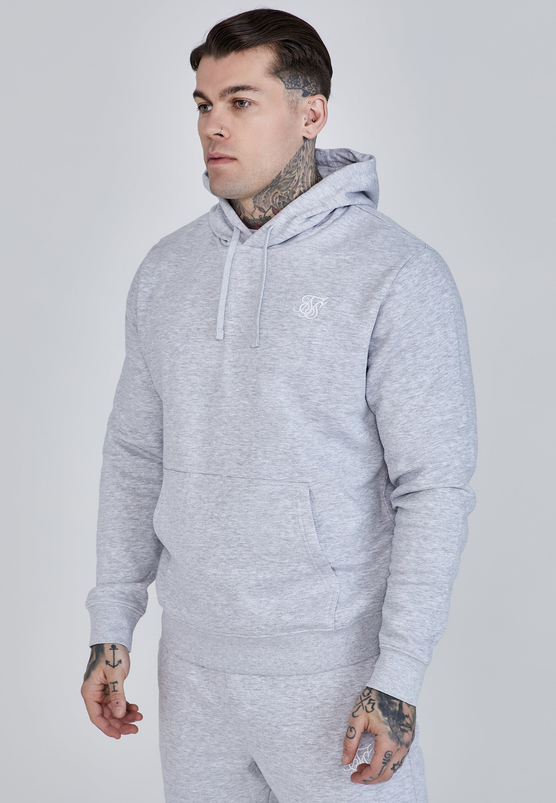 Hoodie and Joggers Set in Grey Marl Sets SikSilk