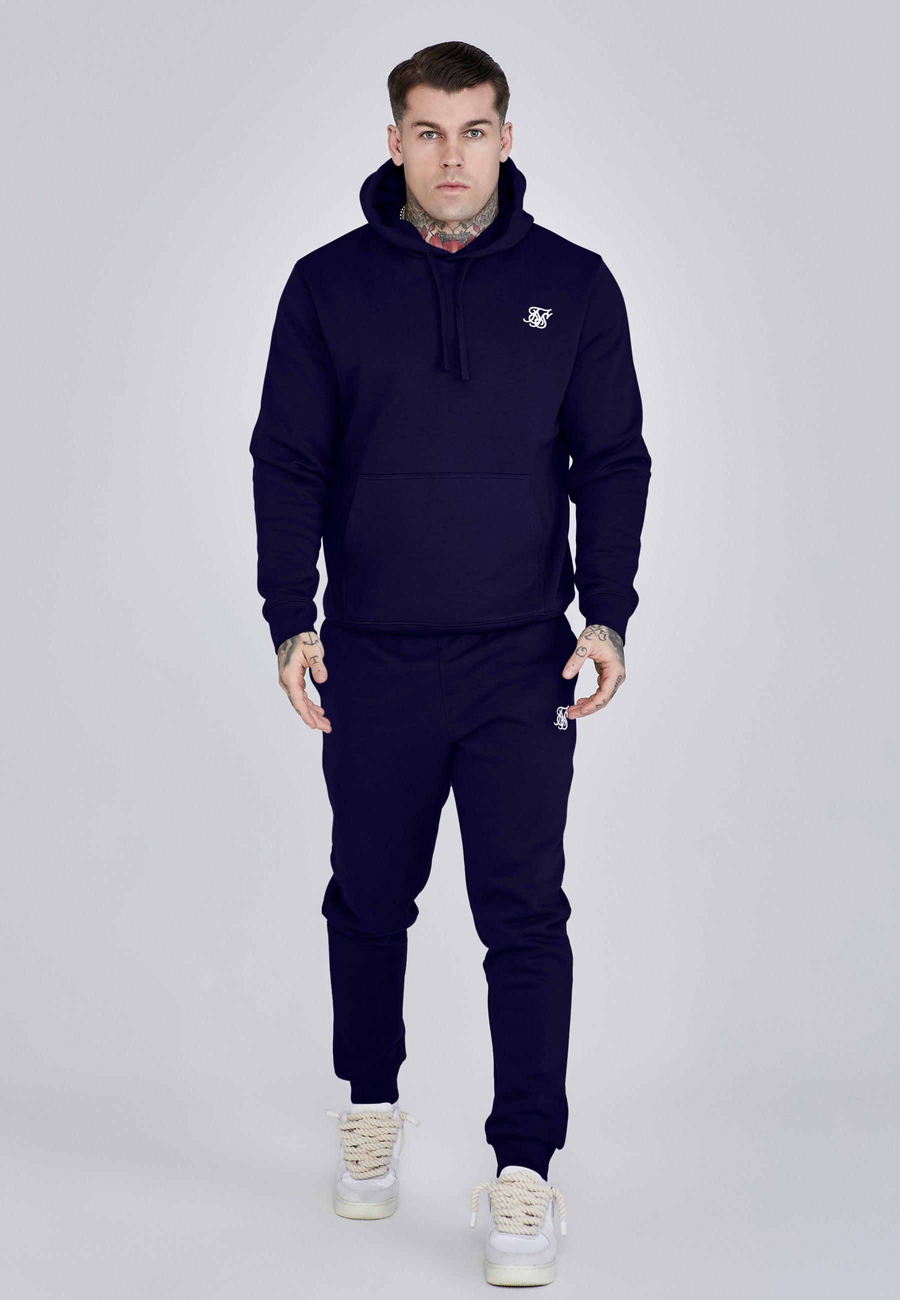 Essentials Hoodie in Navy Kapuzenpullover SikSilk