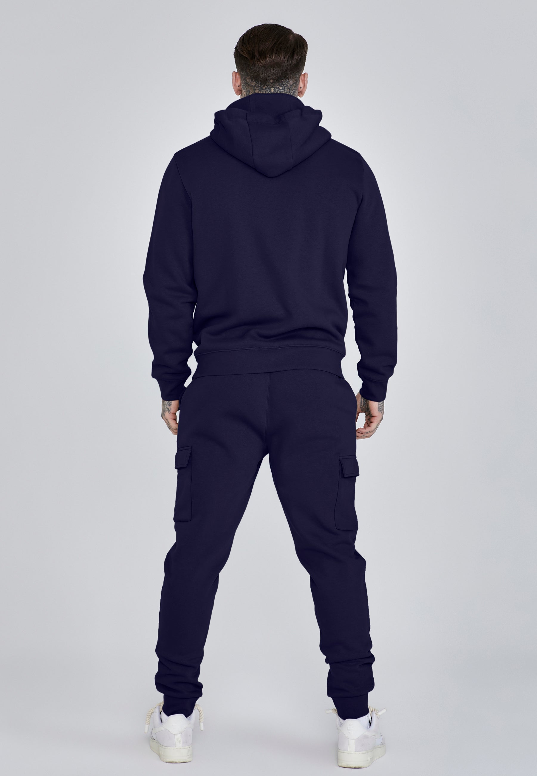 Essentials Full Zip Hoodie in Navy Sweatjacken SikSilk