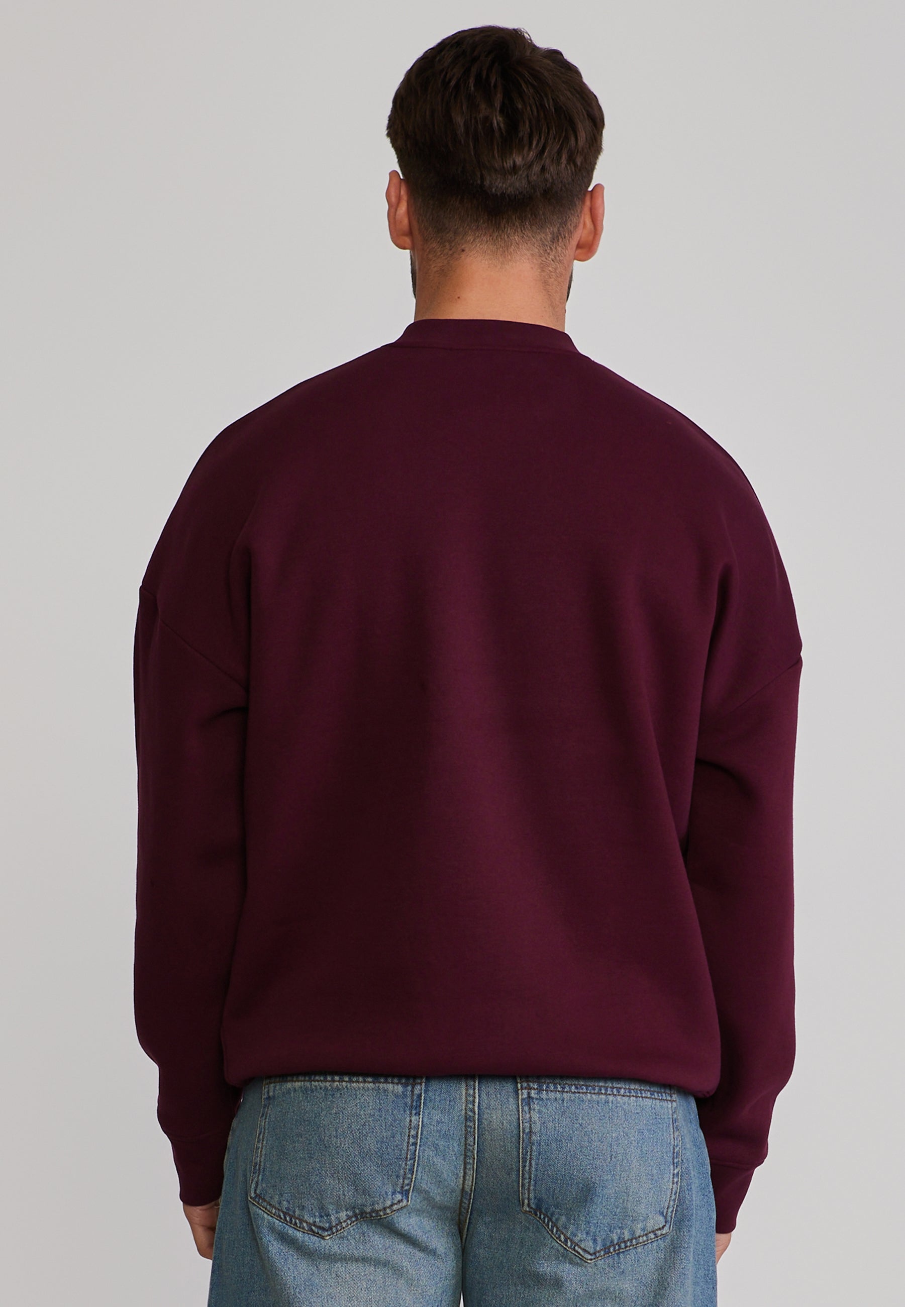 Essentials Sweater in Burgundy Sweatshirts SikSilk