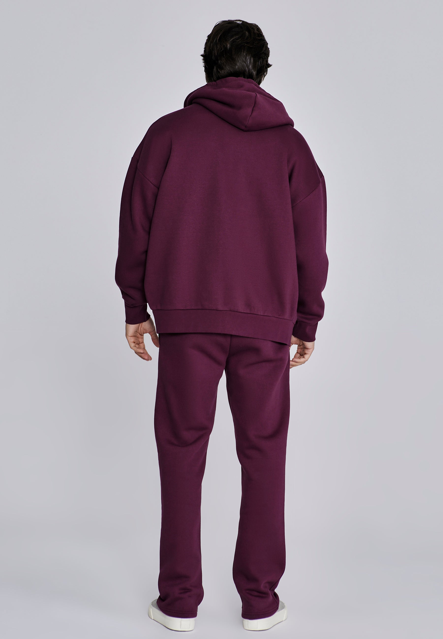 Essentials Full Zip Hoodie in Burgundy Sweatjacken SikSilk