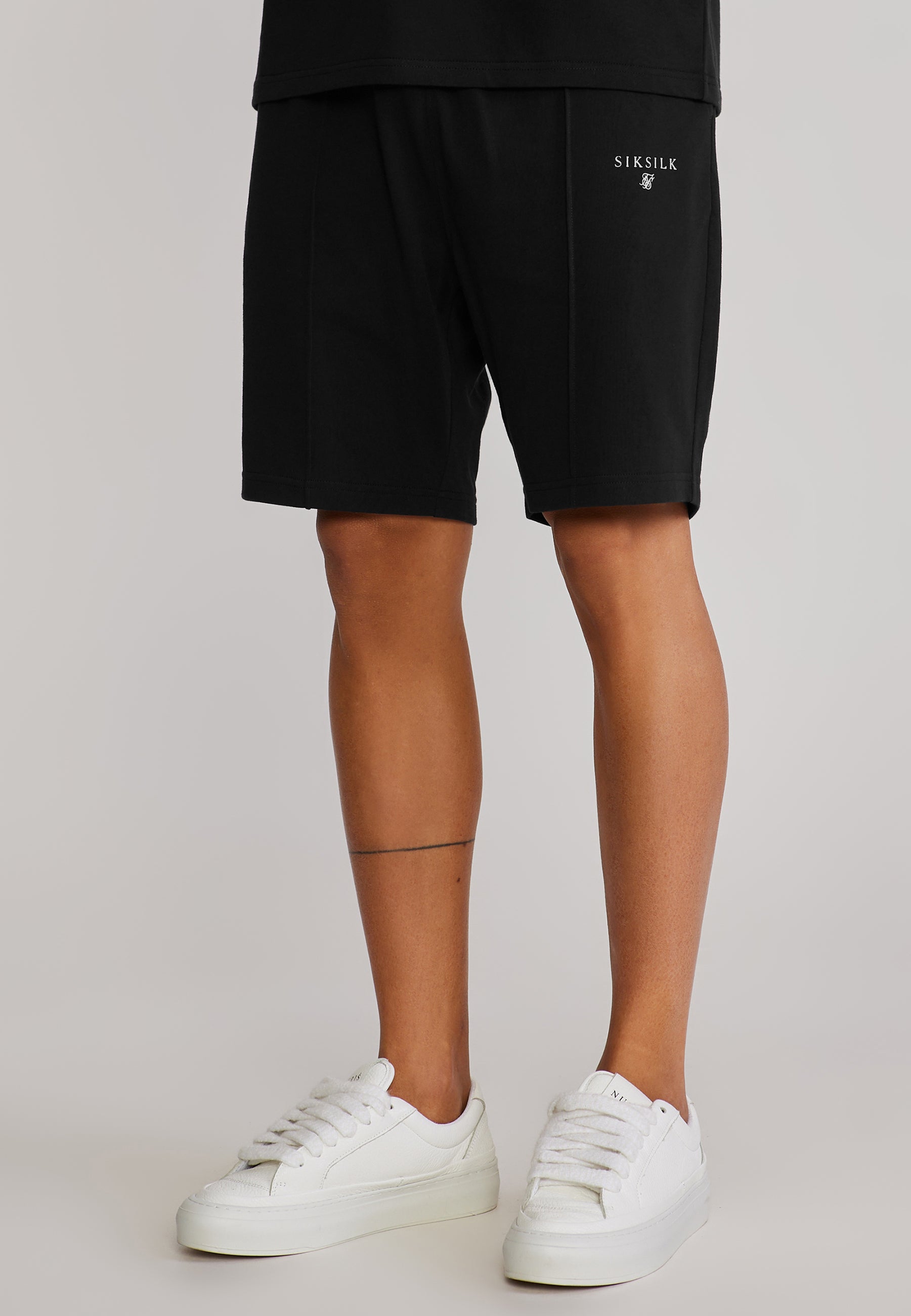 Polo and Shorts Set in Black Sets SikSilk