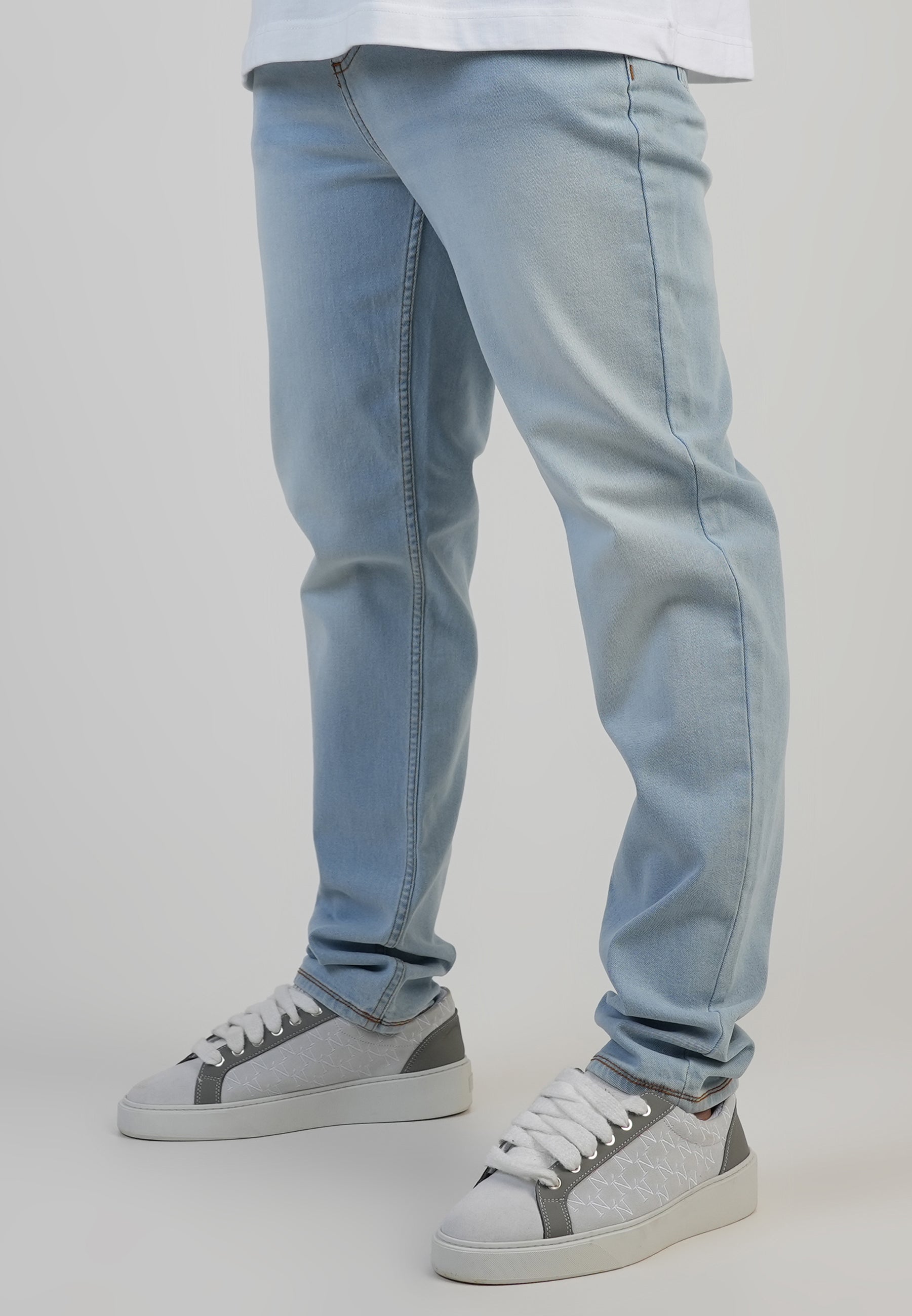 Slim Fit Jeans in Washed Light Blue Jeans SikSilk