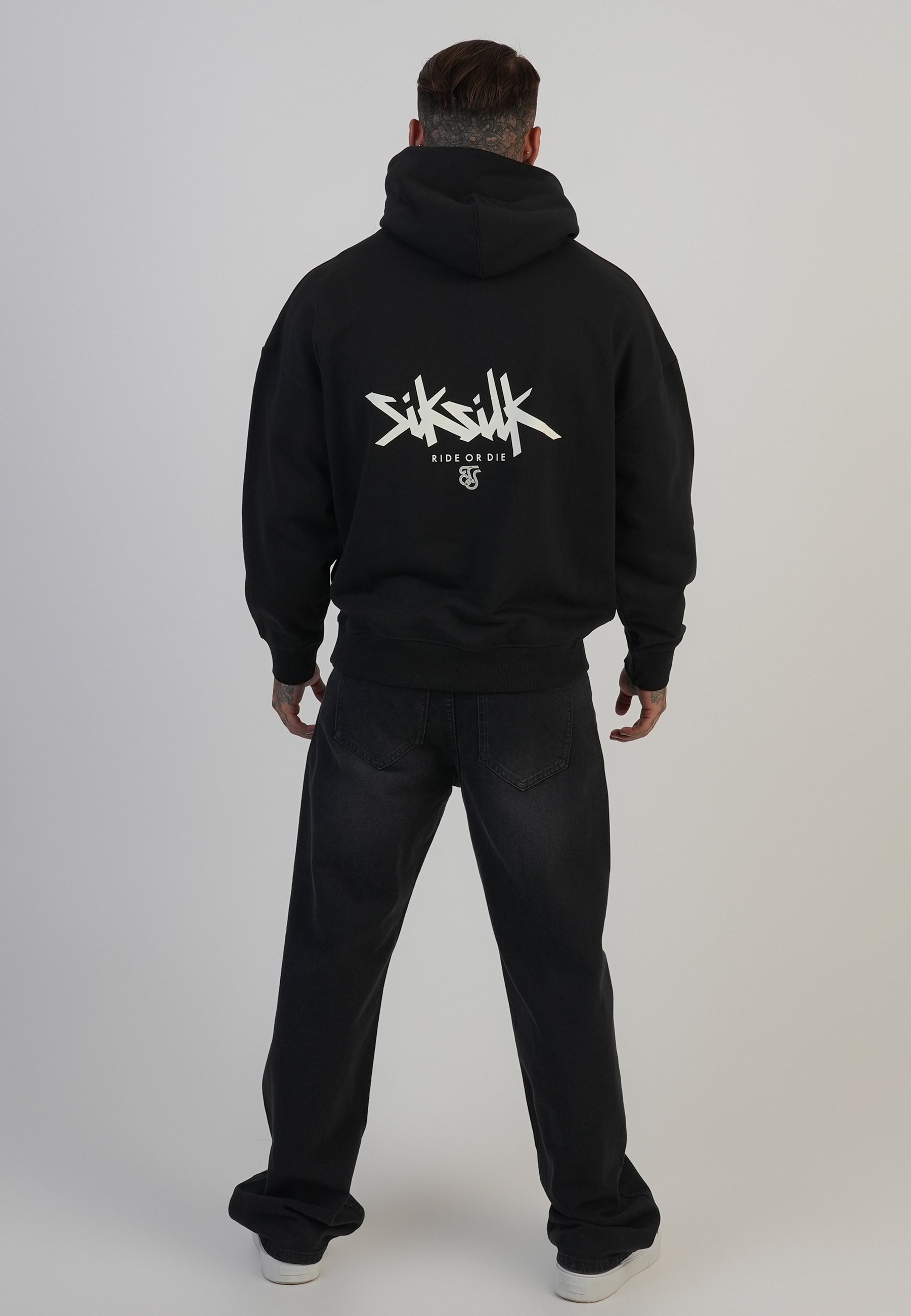 Graphic Hoodie in Black Kapuzenpullover SikSilk